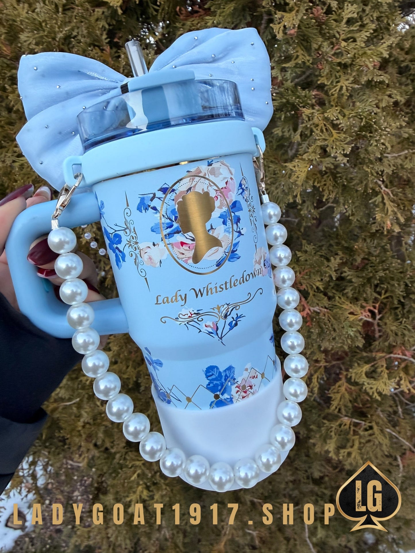 Mini Blue LVS Bridgerton 14 oz Tumbler W/ Accessories