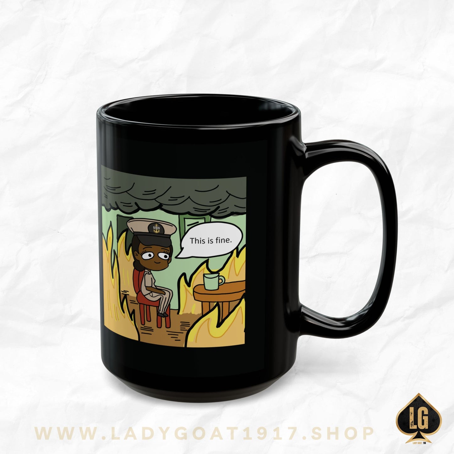 This is Fine ! V6 CPO Black Mug