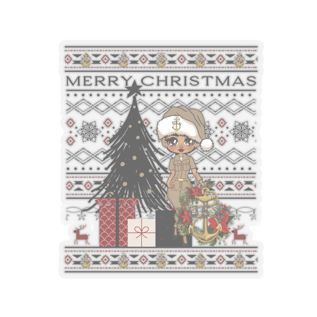 Khaki Christmas V1 Stickers