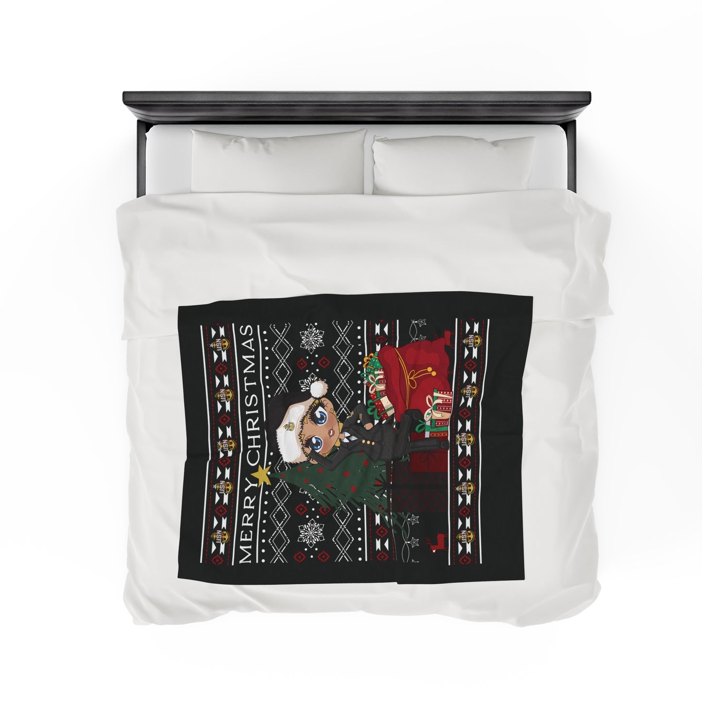 Christmas Blues V8 Fleece Blanket