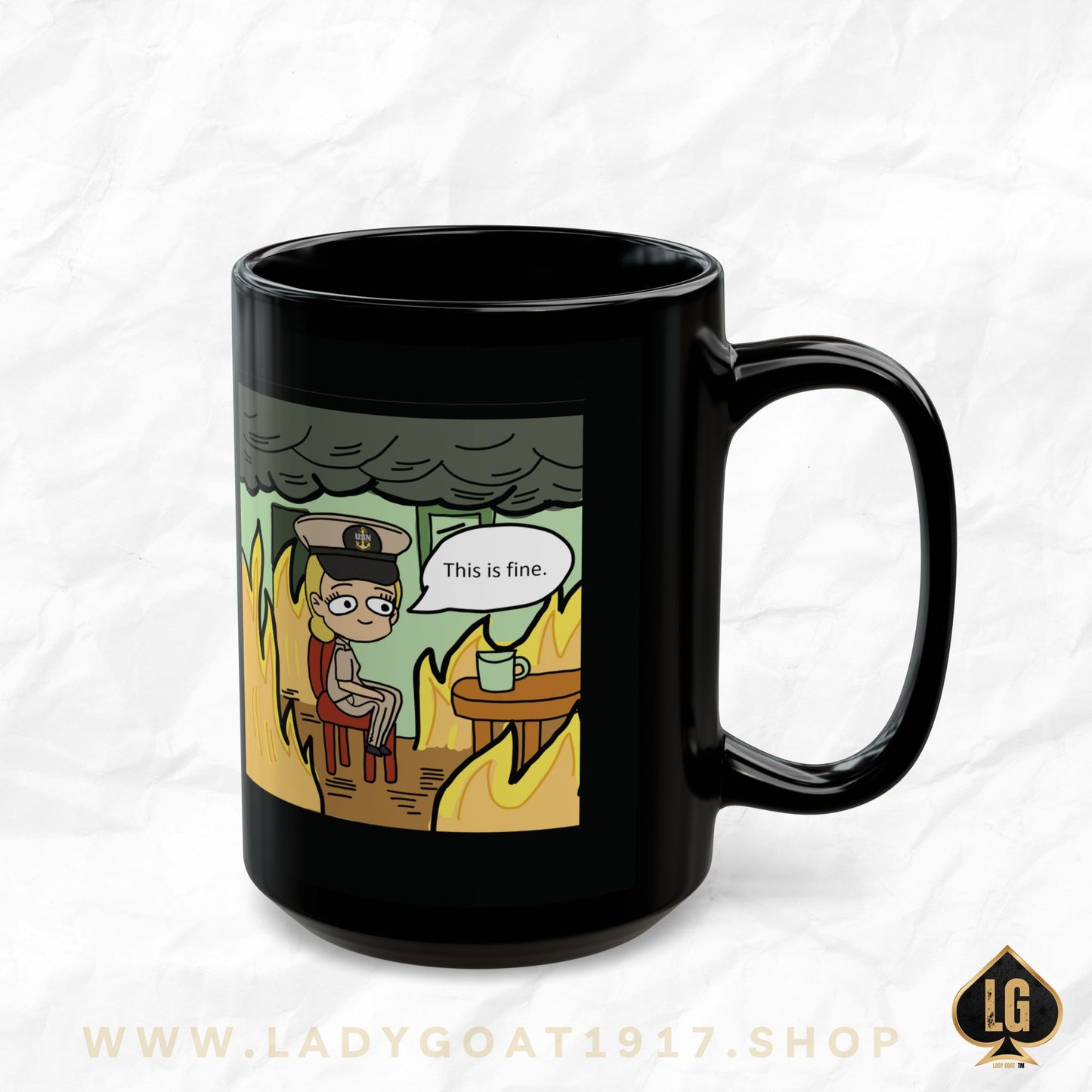 This is Fine ! V2 CPO Black Mug