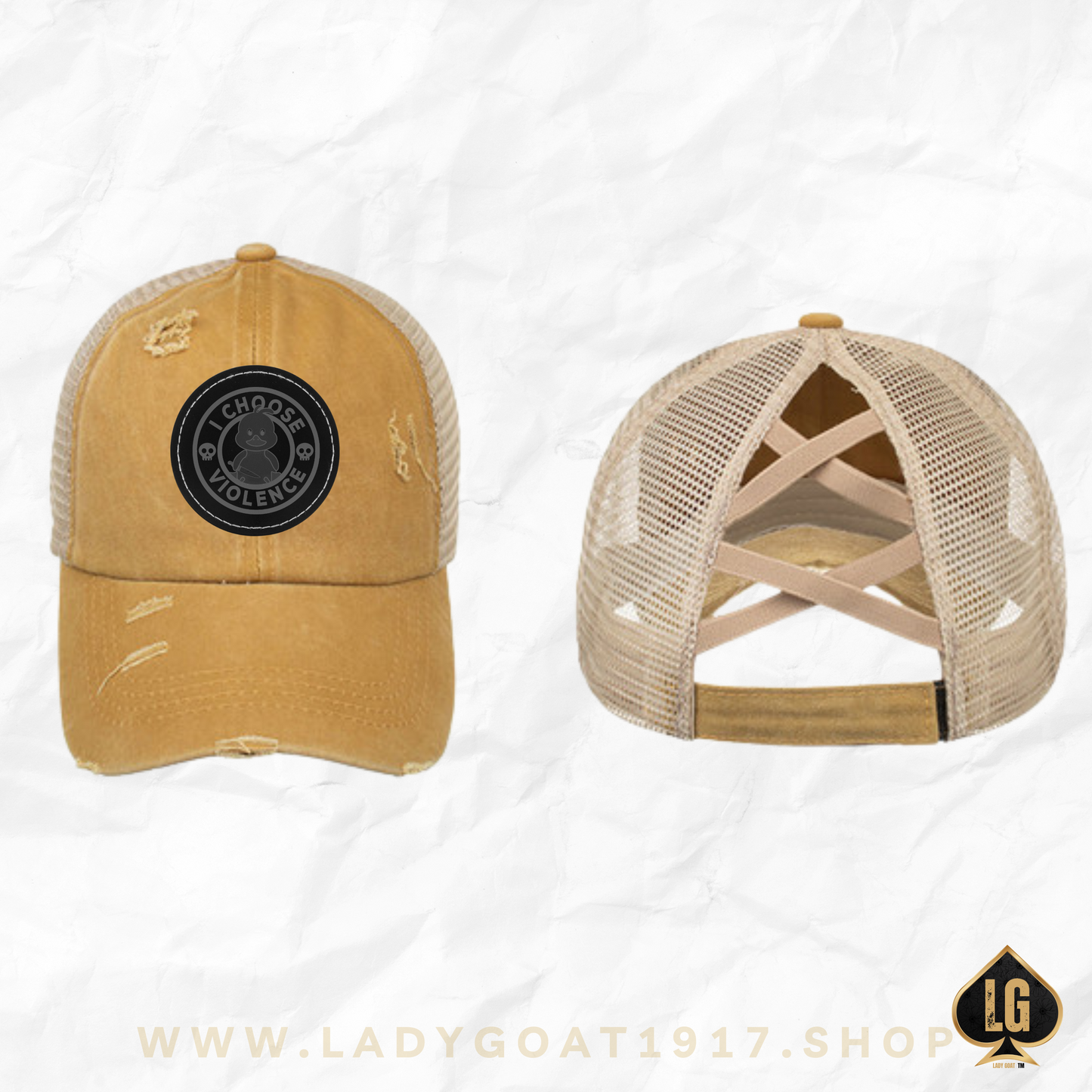 Duck Around Distressed Ponytail Hat