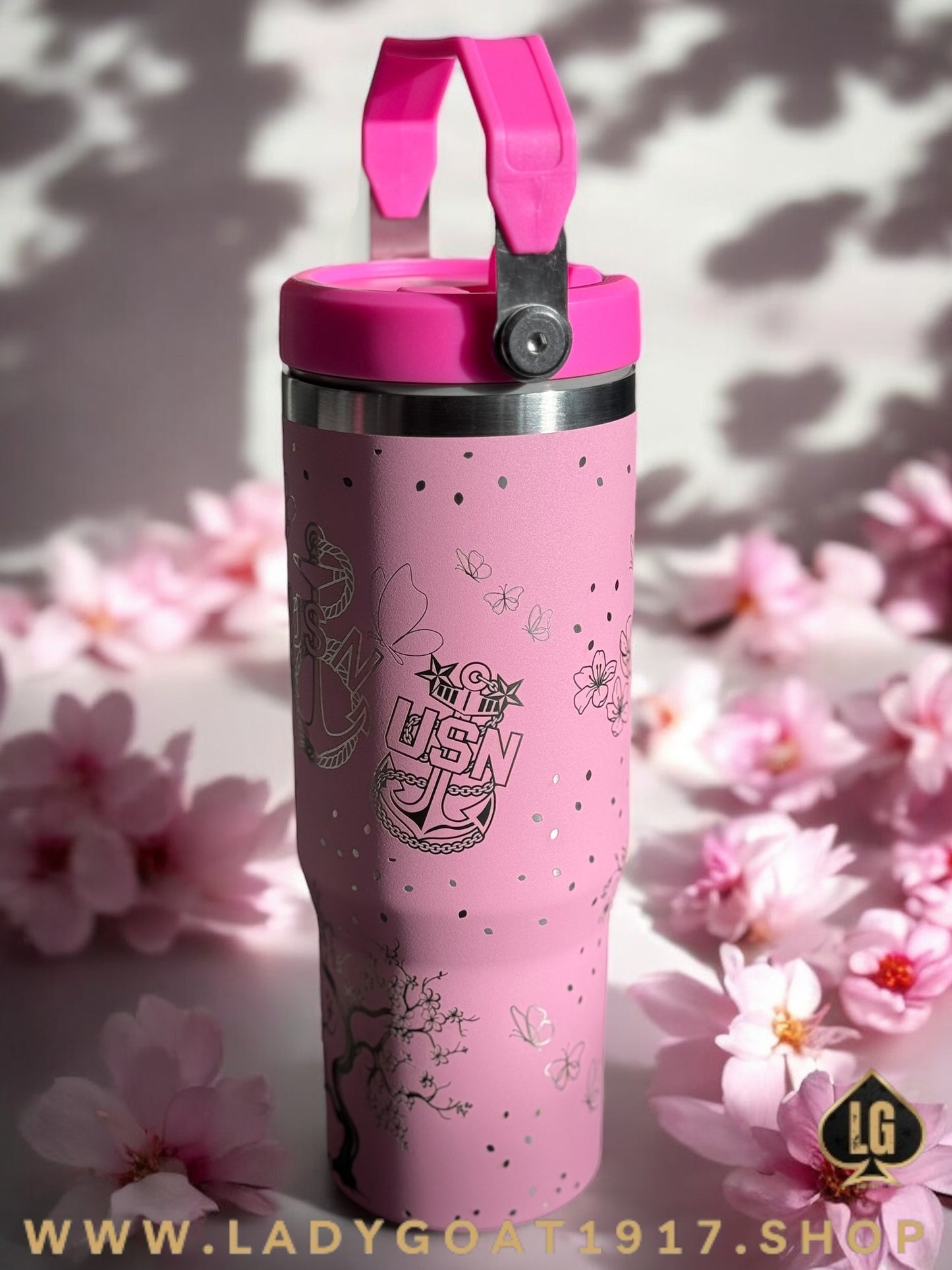 Cherry Blossom Water Bottle 30oz Tumbler Limited CPO