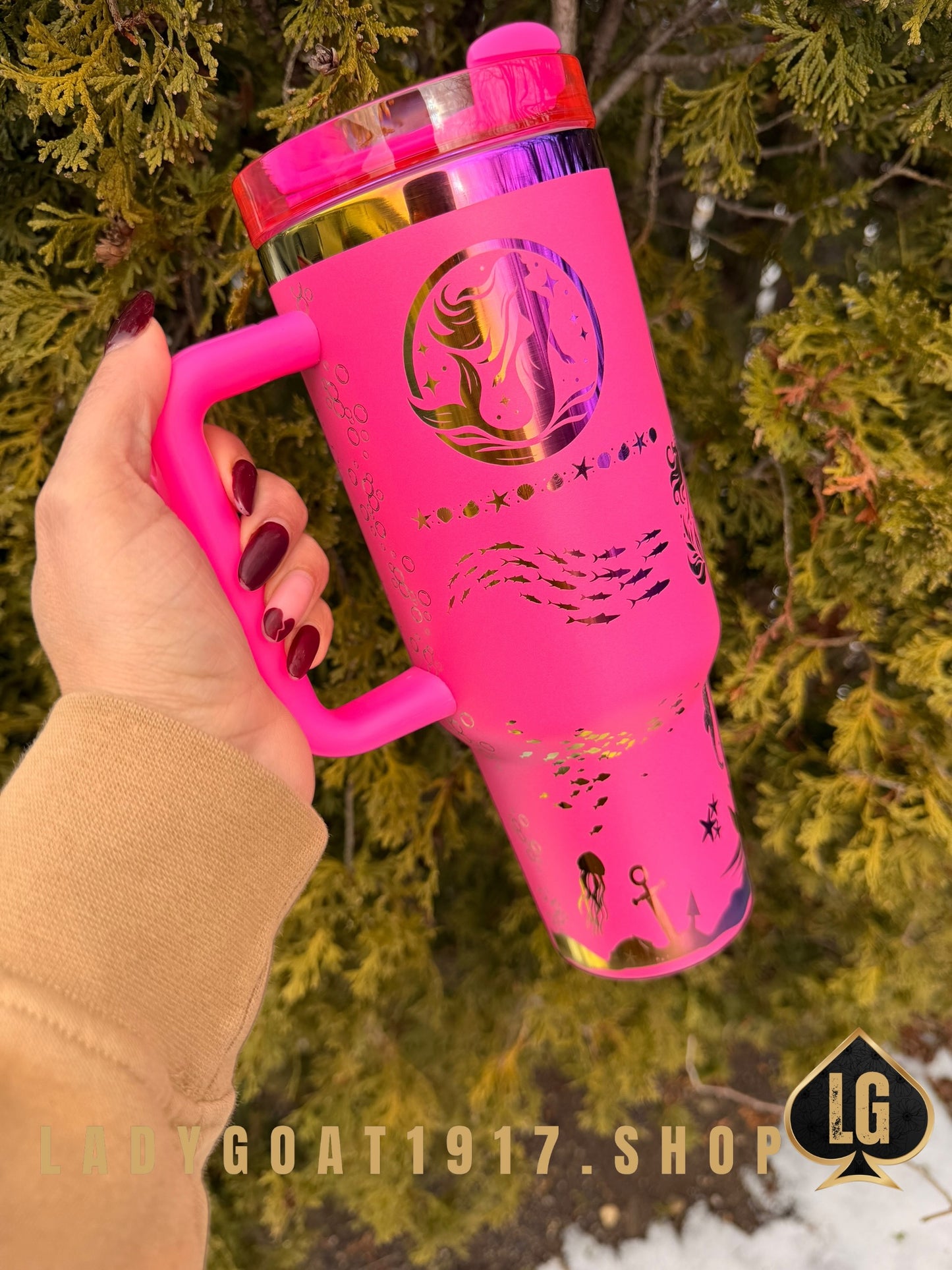 Mermaid Hot Pink 40oz