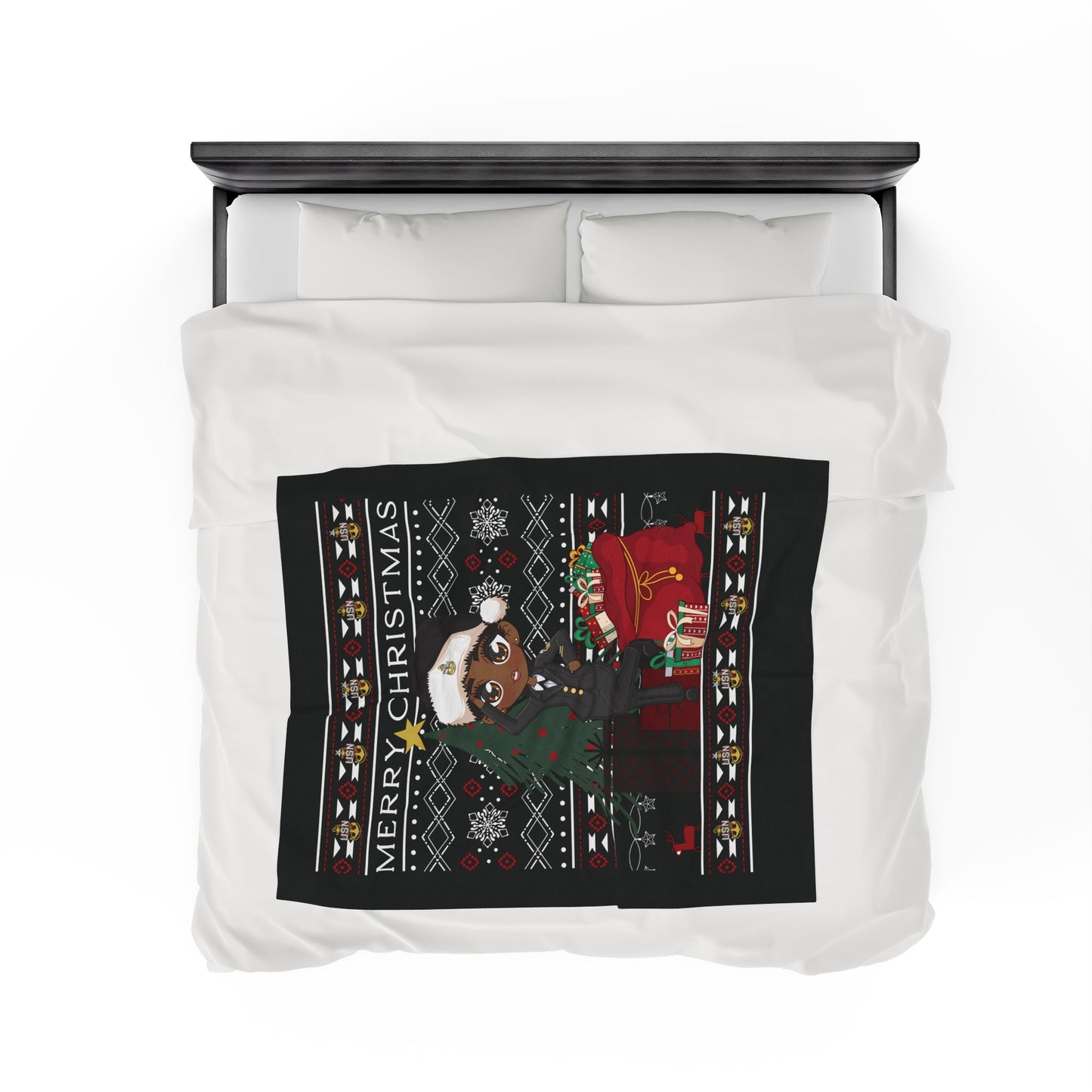 Christmas Blues V2 Fleece Blanket