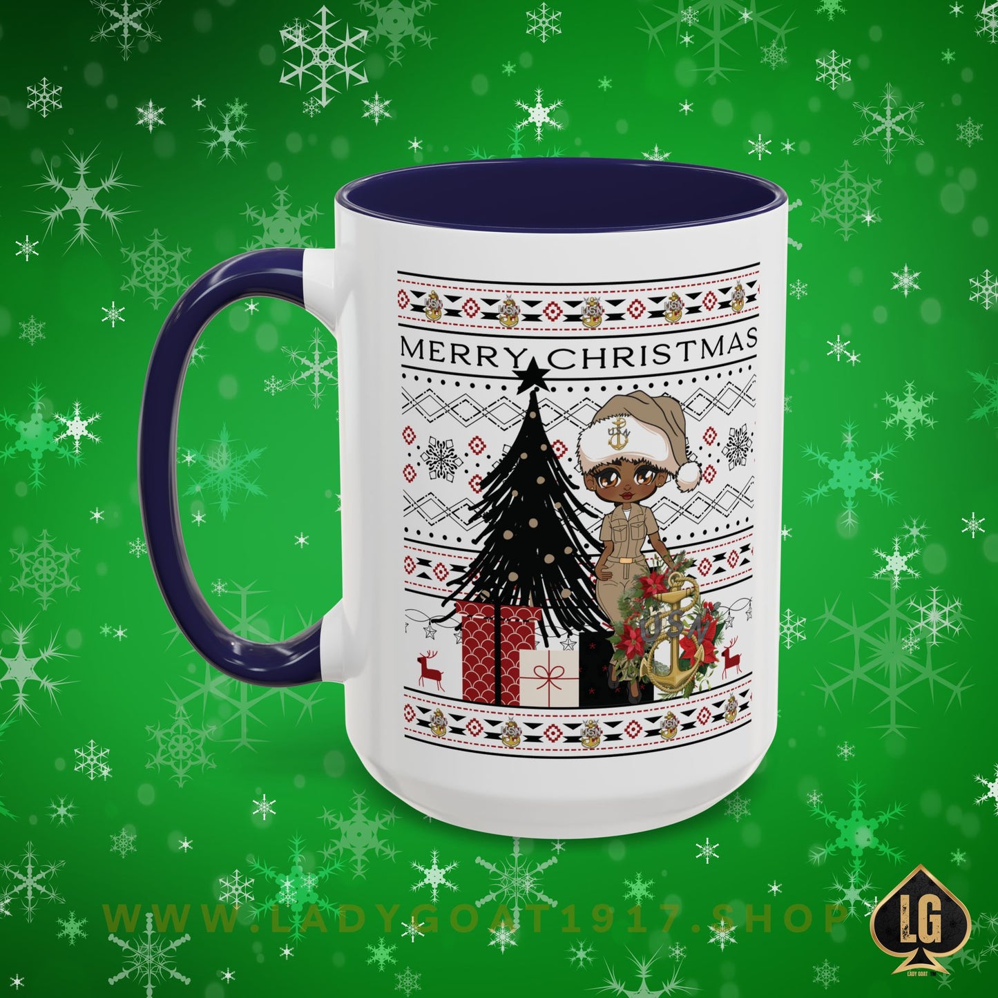 Khaki Christmas V4 15oz Mug