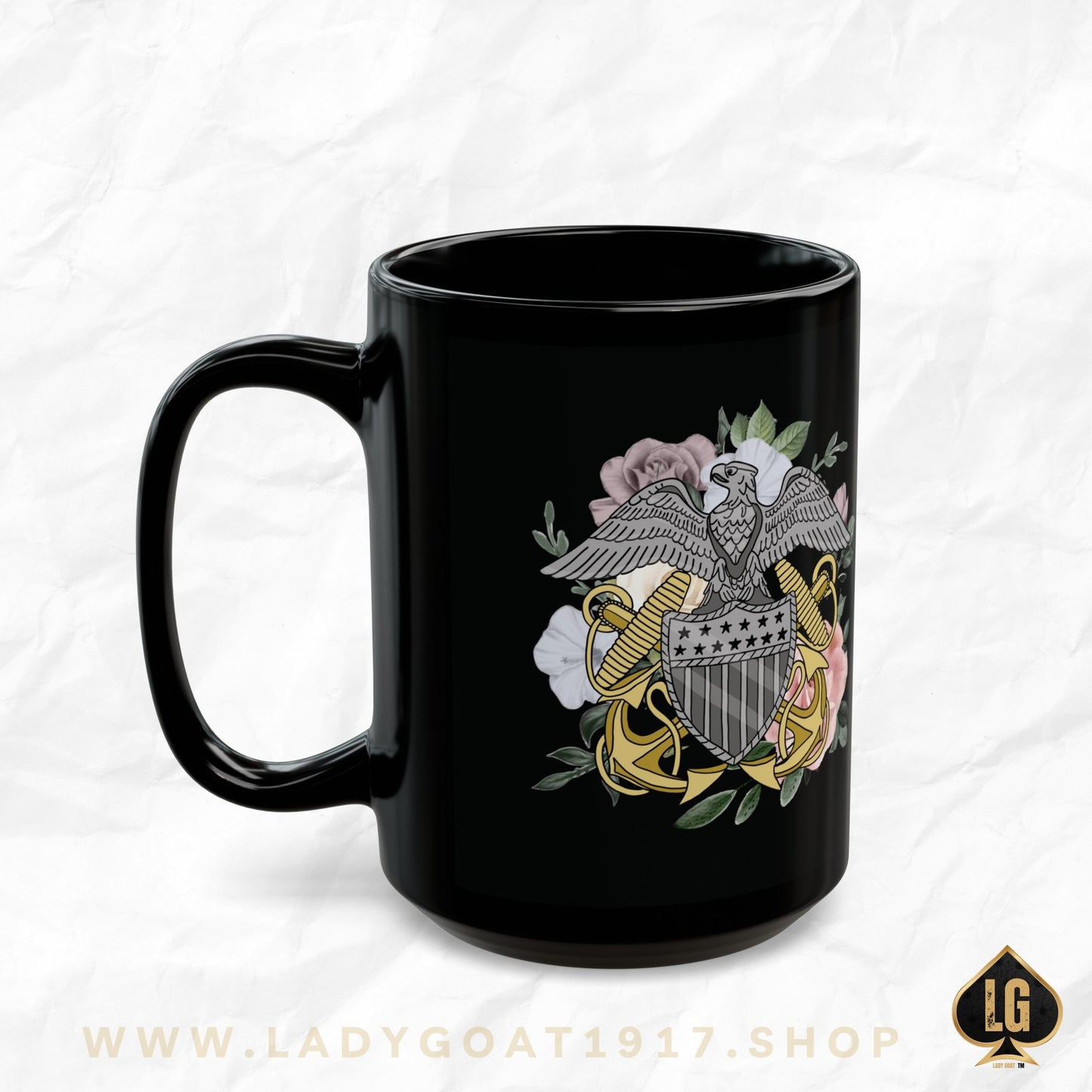 Navy Officer Black Mug