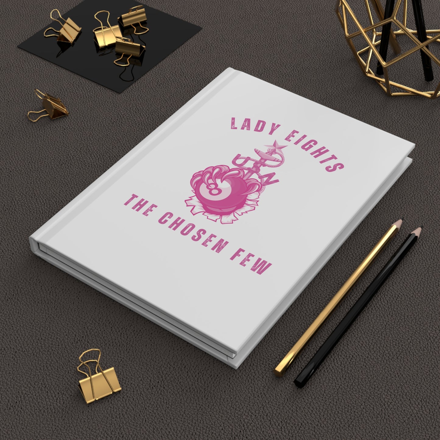 Lady Eights White Hardcover Journal Matte