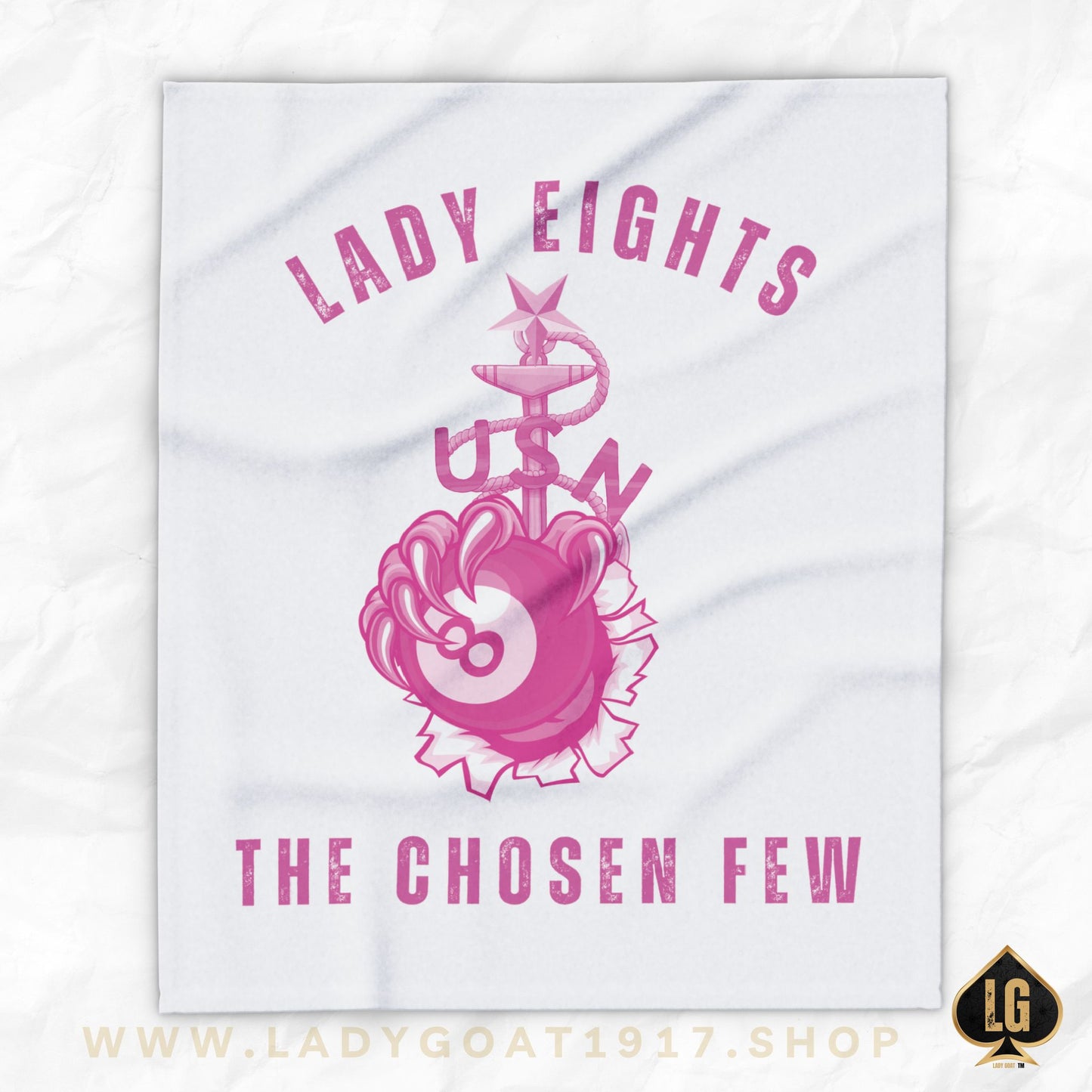 Lady Eights White Fleece Blanket