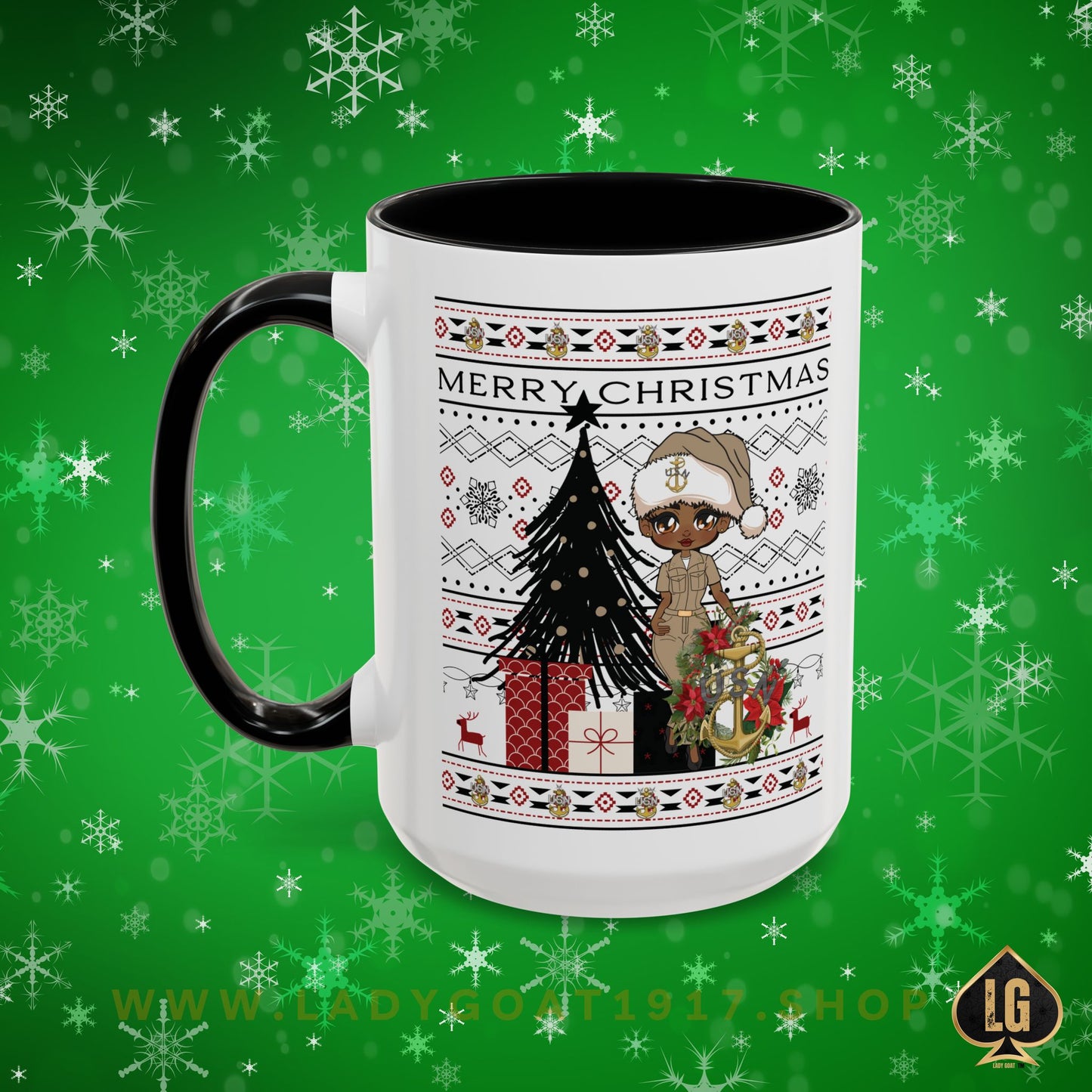 Khaki Christmas V4 15oz Mug