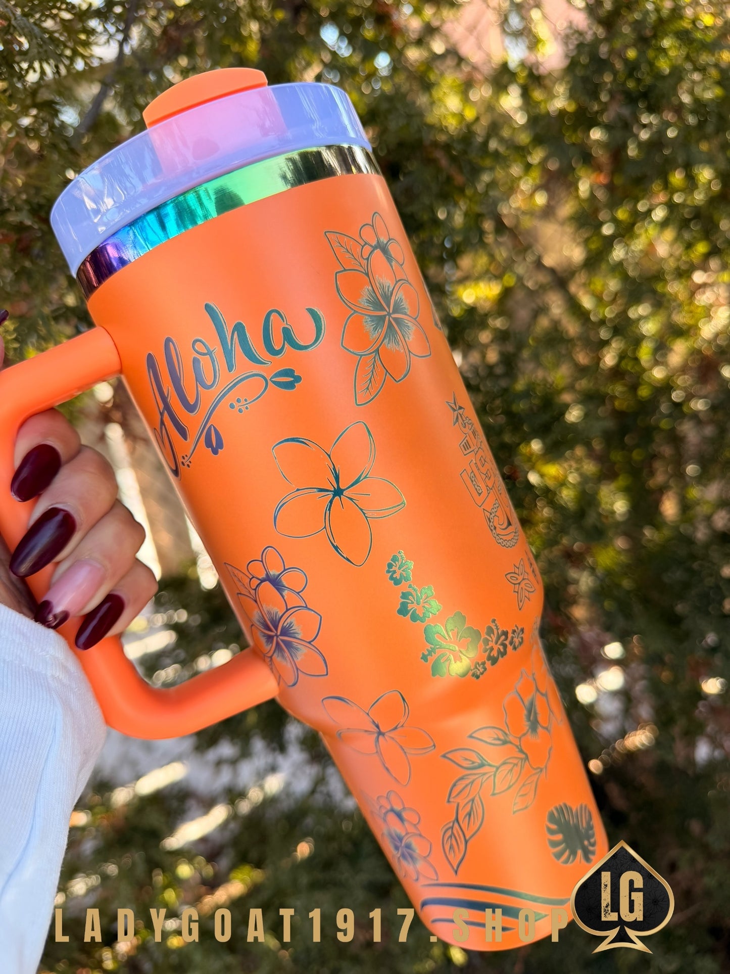 Hawaii Goats 🌺 40oz Tumbler Glow in Dark