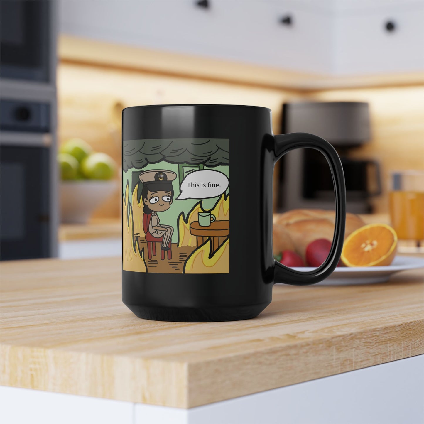 This is Fine ! V1 CPO Black Mug