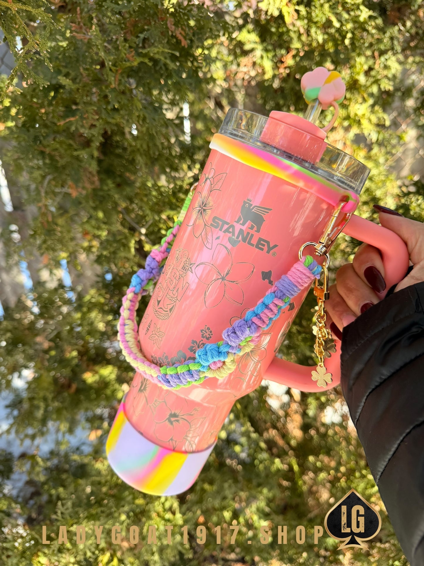 STANLEY Hawaii Goats 🌺 40oz Tumbler w/Accesories