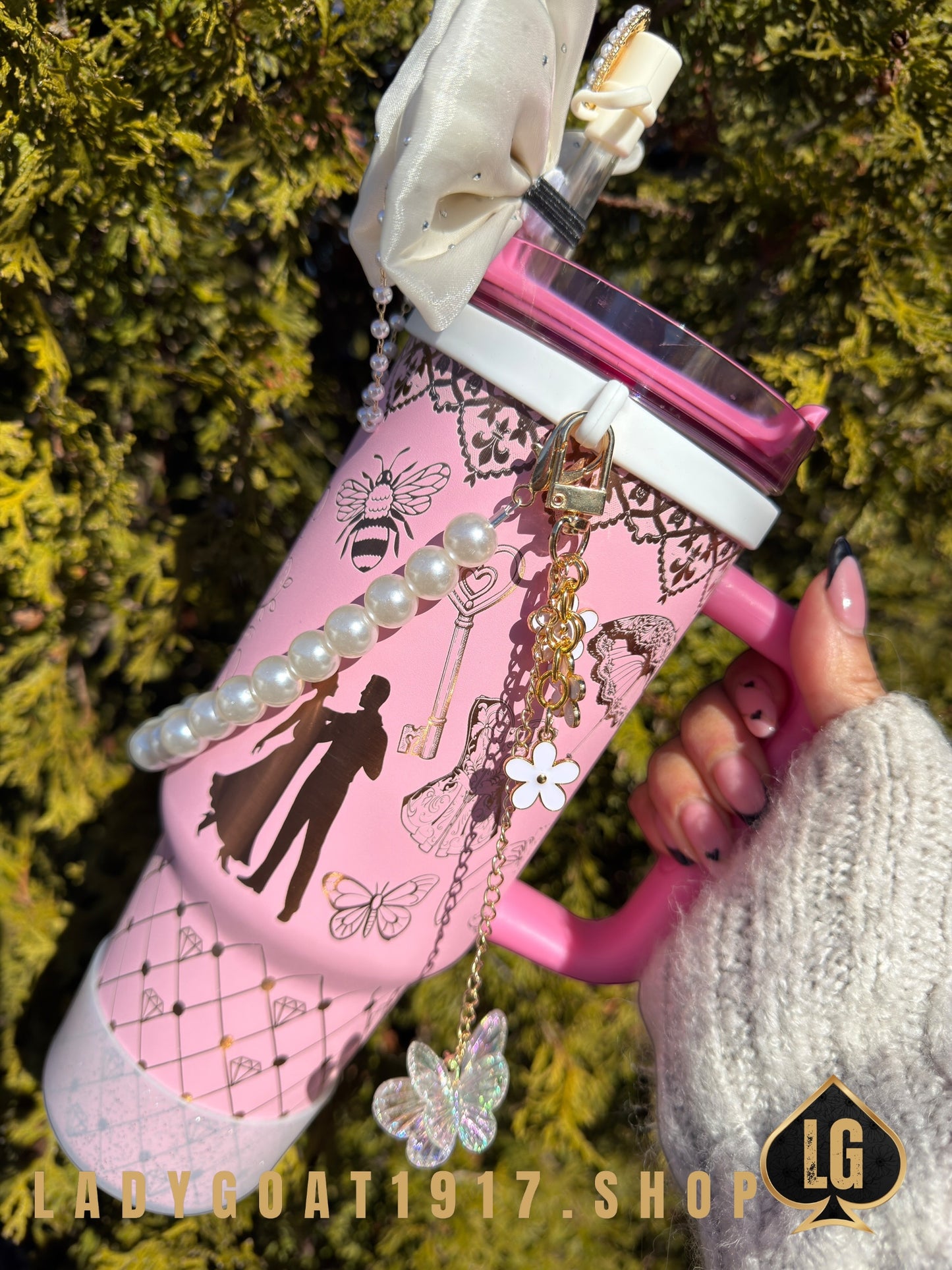 Pink 3.0 S4 Bridgerton 40 oz Tumbler W/ Accessories