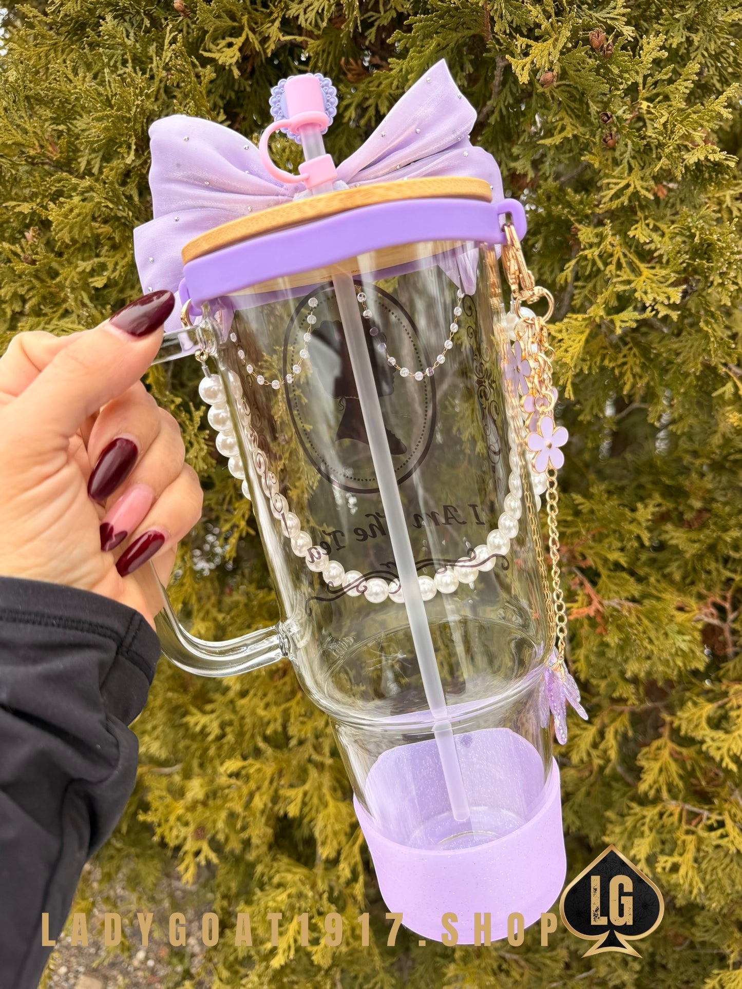 Victoria The Tea Bridgerton 40 oz Glass Tumbler W/ Accessories