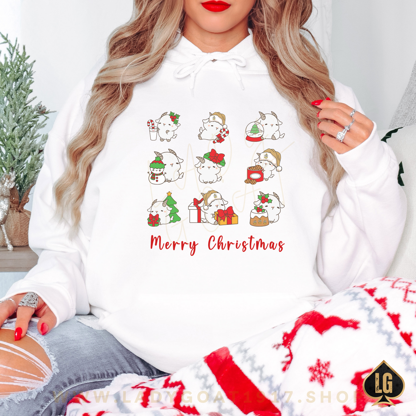 Hello Goat Christmas Unisex Hoodie