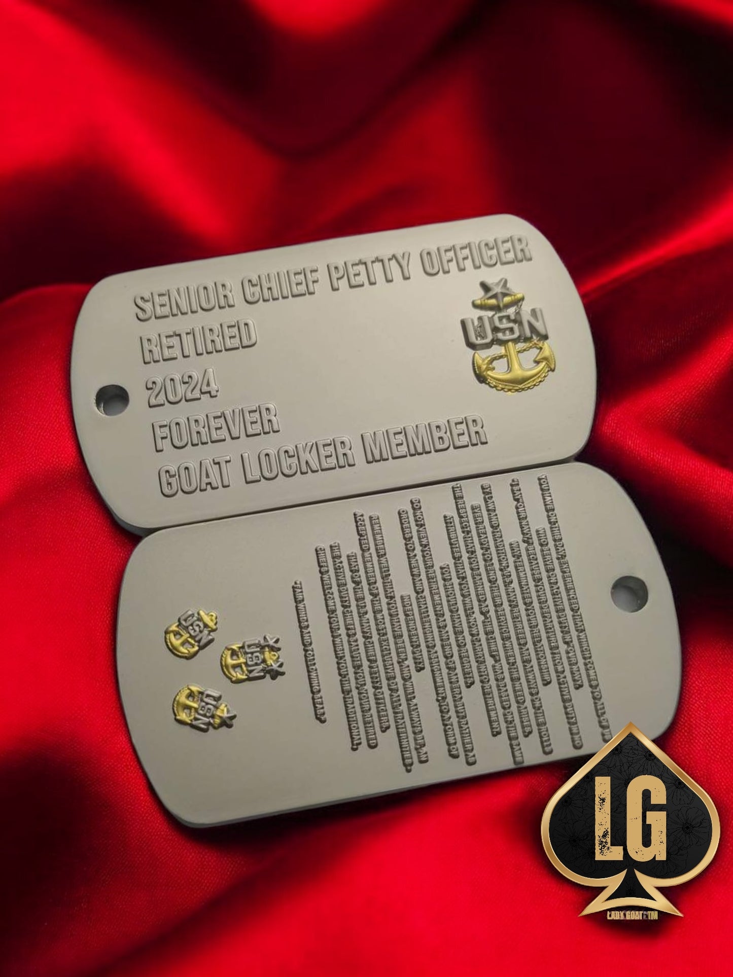 Retired Goat Dog Tag Challenge Coin