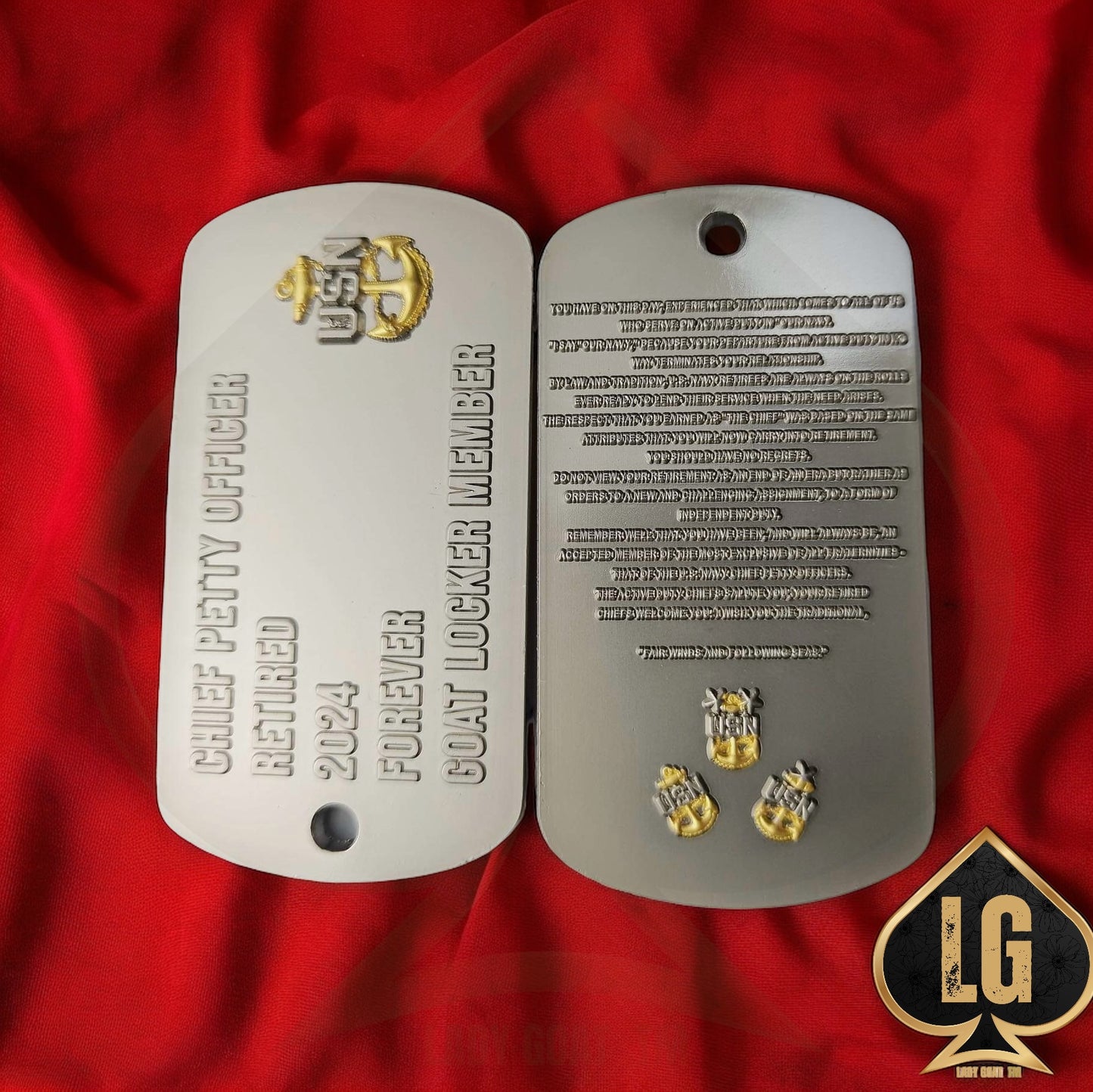 Retired Goat Dog Tag Challenge Coin