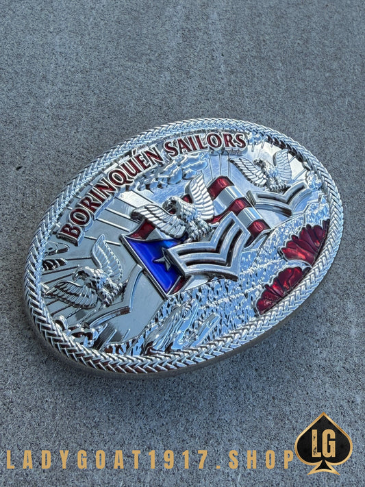 Boricua Sailor Belt Buckle Antique