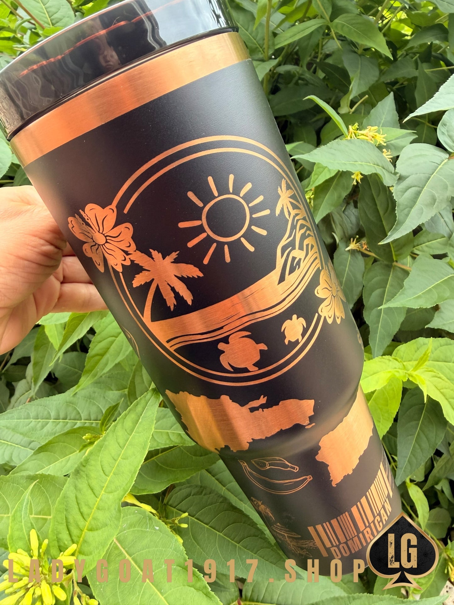 DomiRican 🇩🇴🇵🇷 40 oz Tumbler Negro