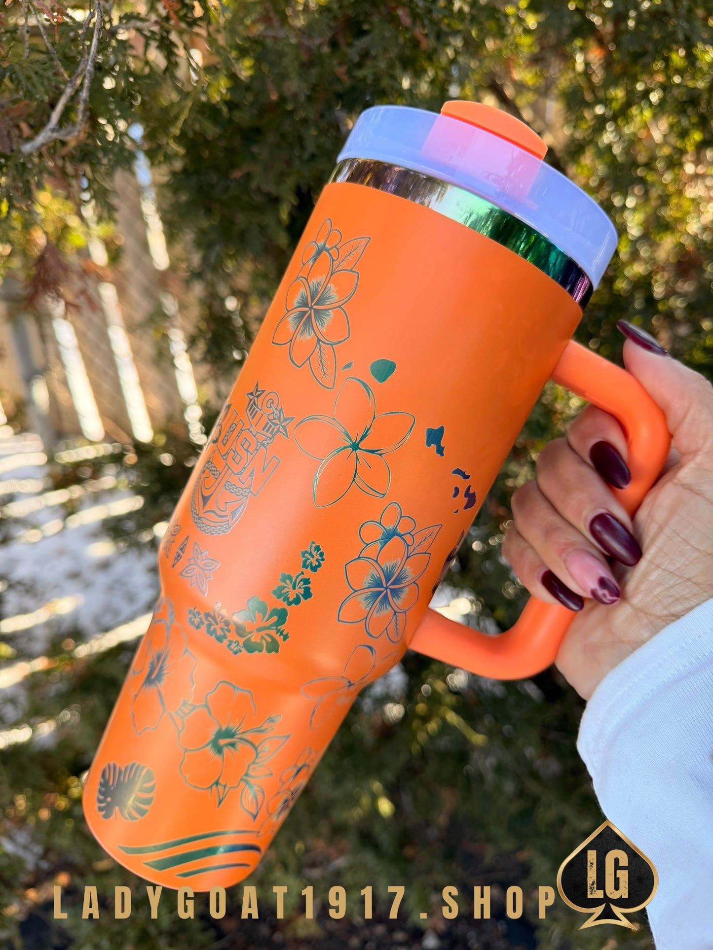 Hawaii Goats 🌺 40oz Tumbler Glow in Dark
