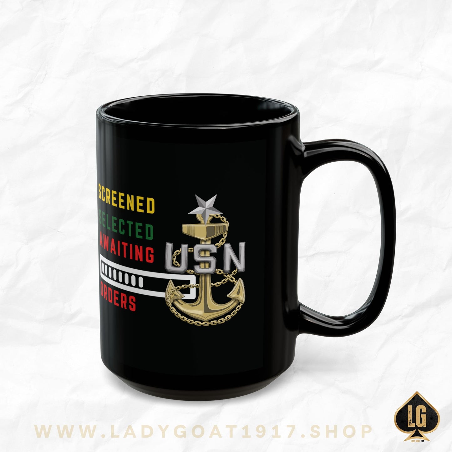 Screened Senior Chief Black Mug
