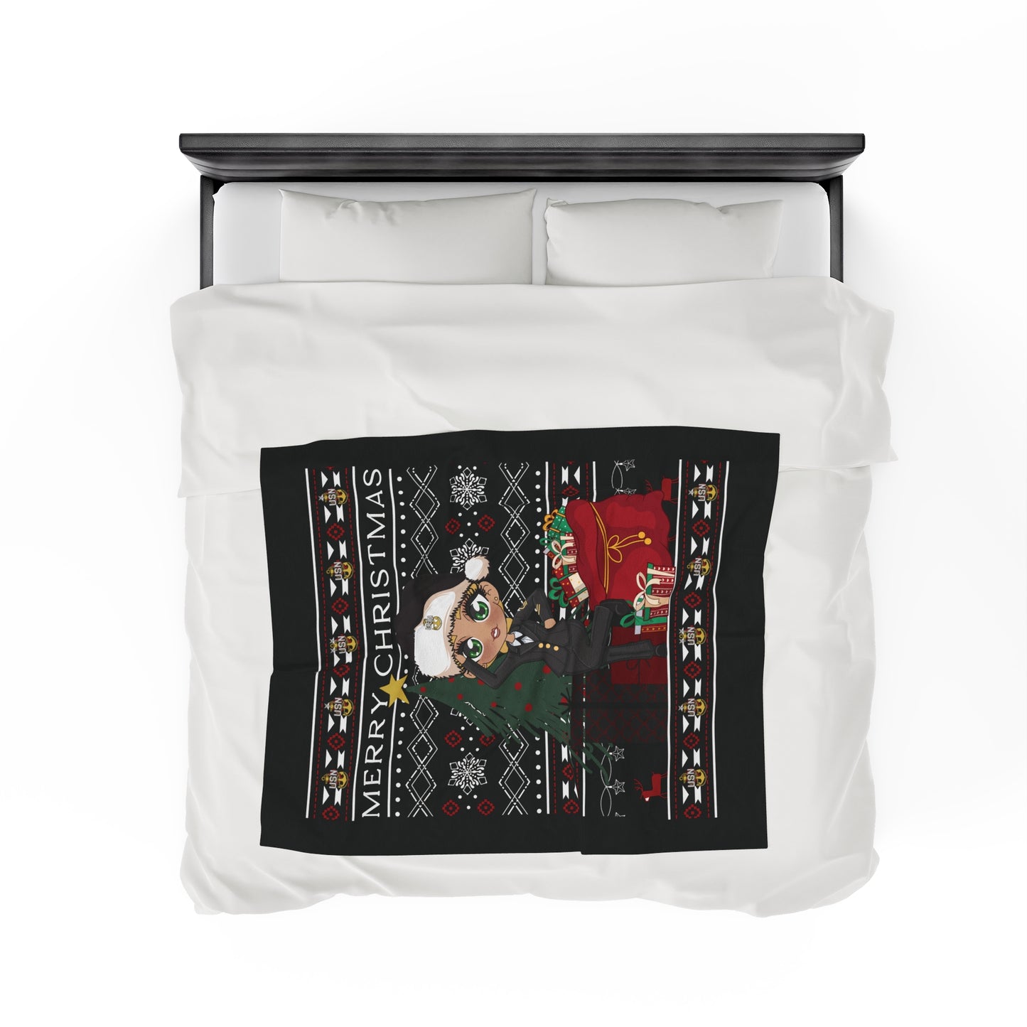Christmas Blues V9 Fleece Blanket