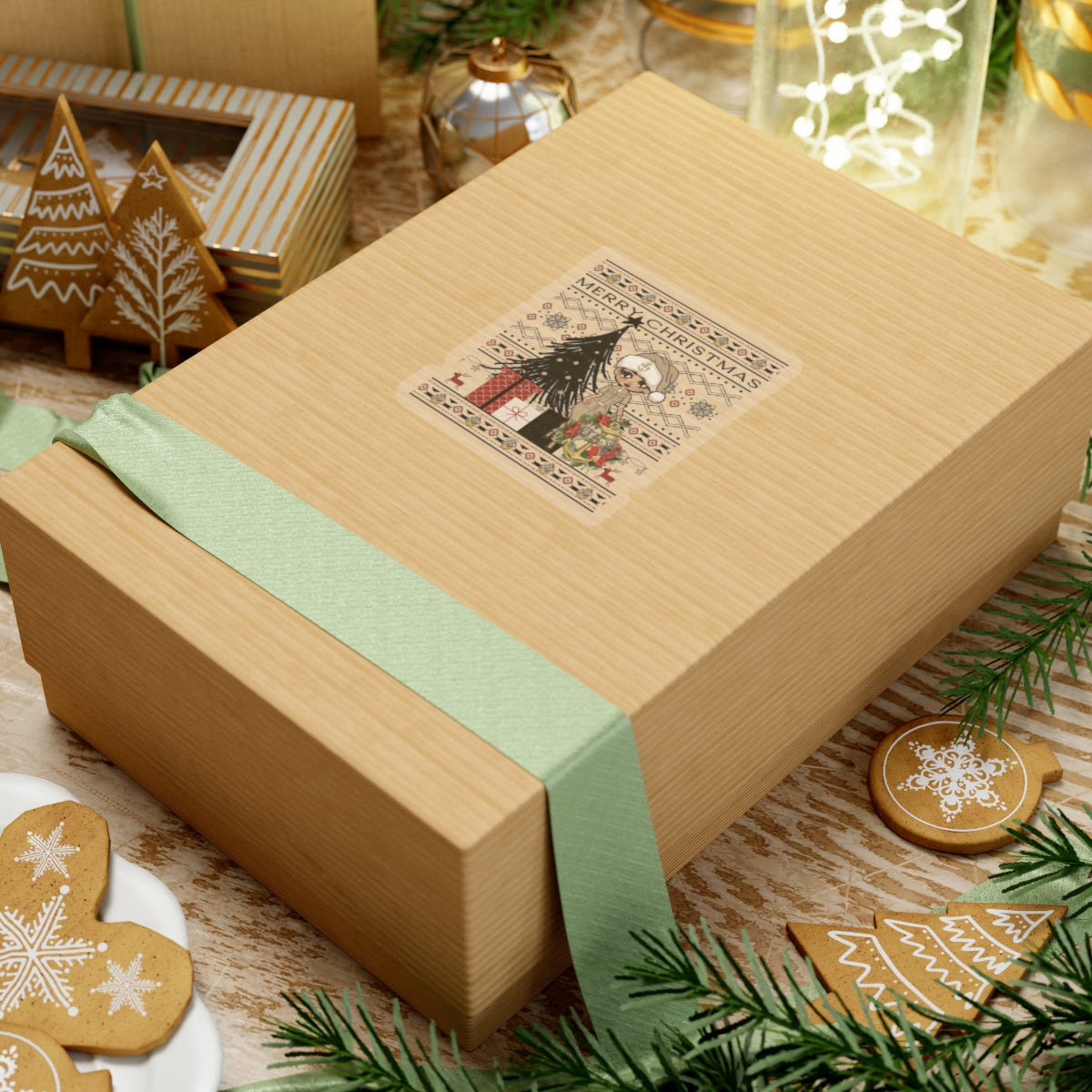 Khaki Christmas V1 Stickers