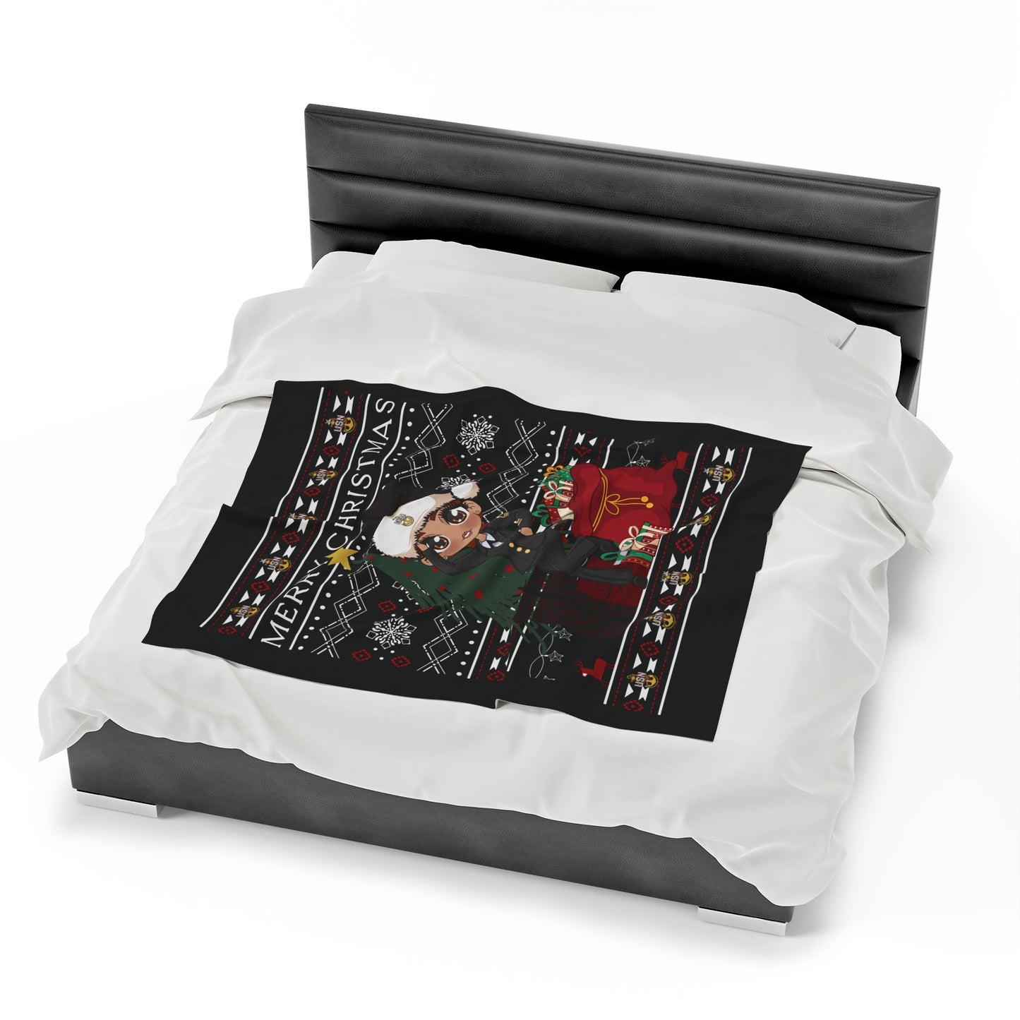 Christmas Blues V6 Fleece Blanket