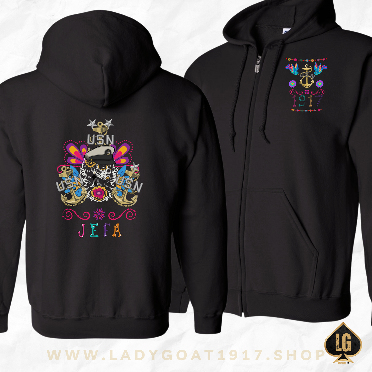 Jefa 2.0 DLM Zip Up Unisex Hoodie