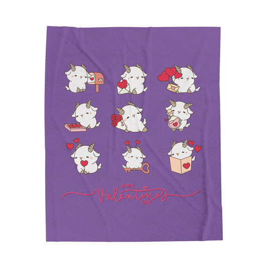Hello Goat Valentine V2 Fleece Blanket