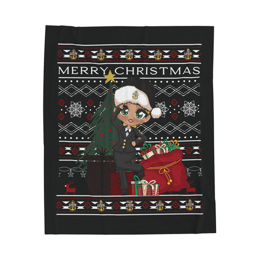 Christmas Blues V9 Fleece Blanket