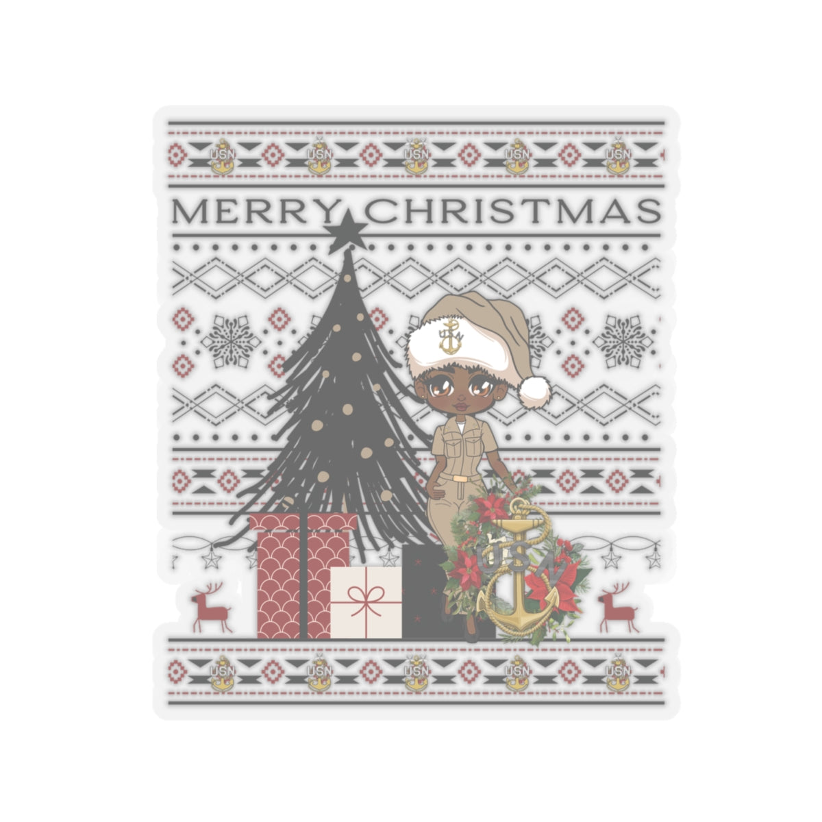 Khaki Christmas V2 Stickers