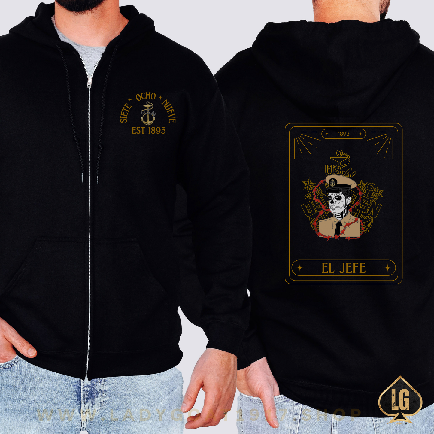El Jefe Zip Up Unisex Hoodie