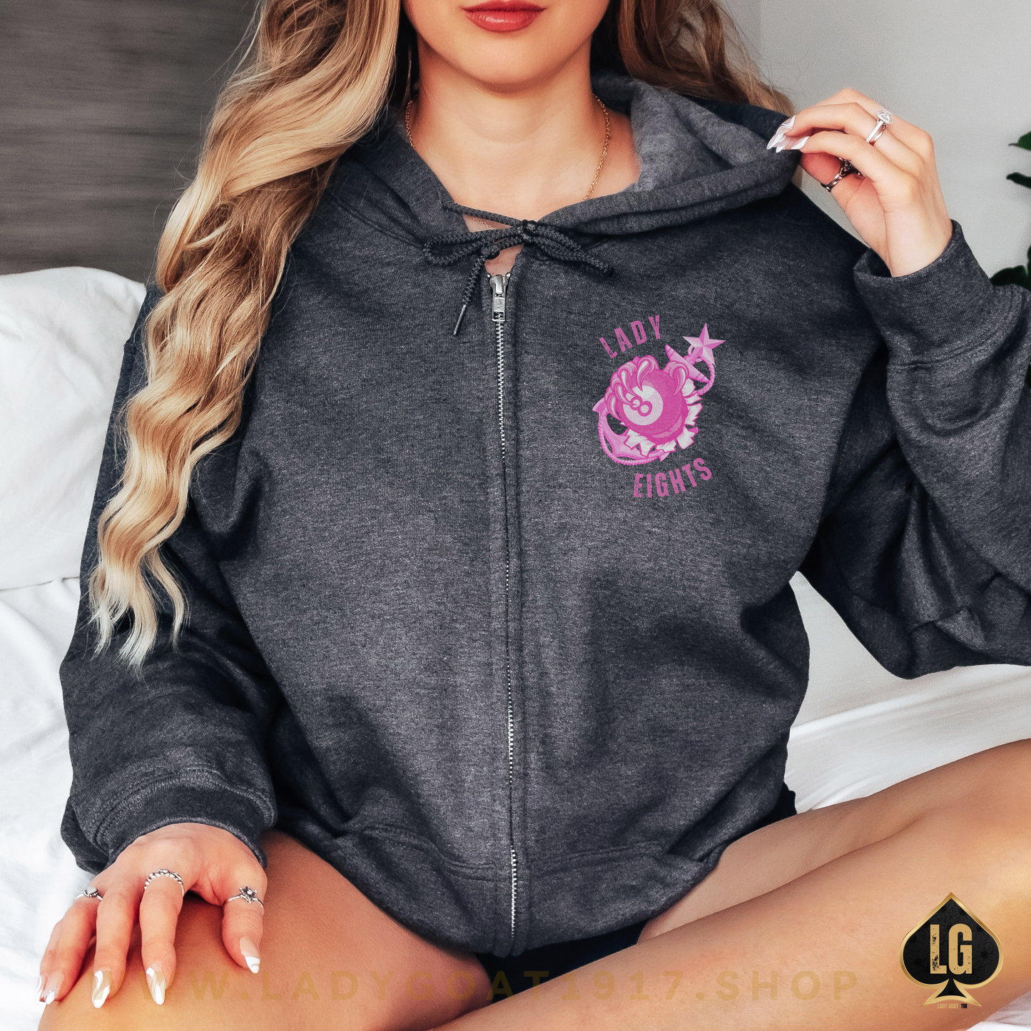 Lady Eights Zip Up Unisex Hoodie