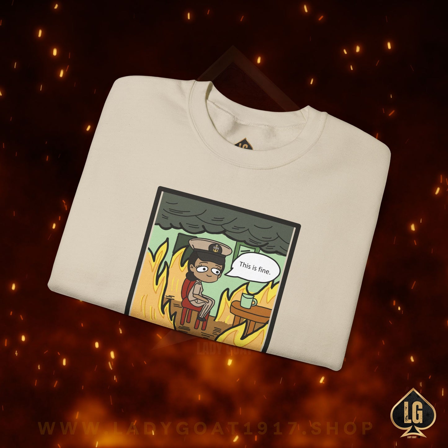 This is Fine ! V1 SCPO Crewneck Sweater