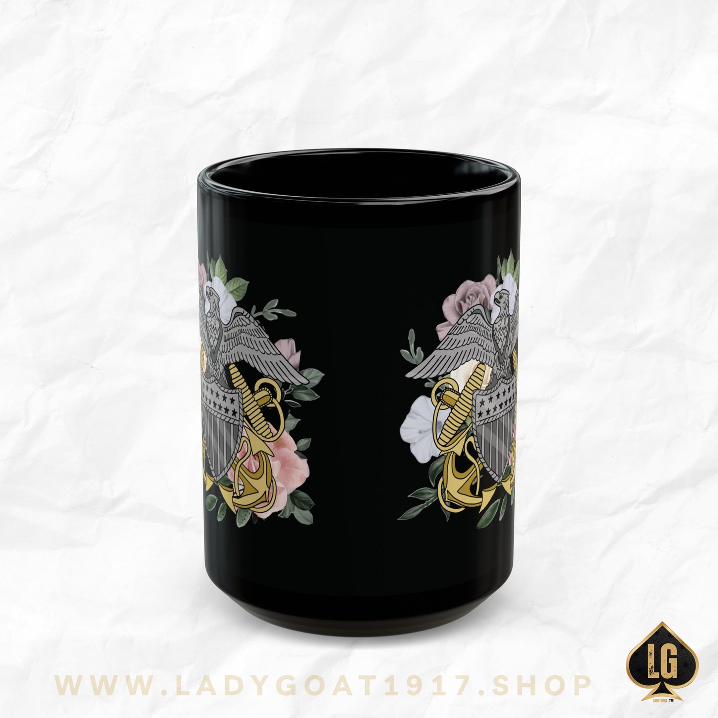 Navy Officer Black Mug