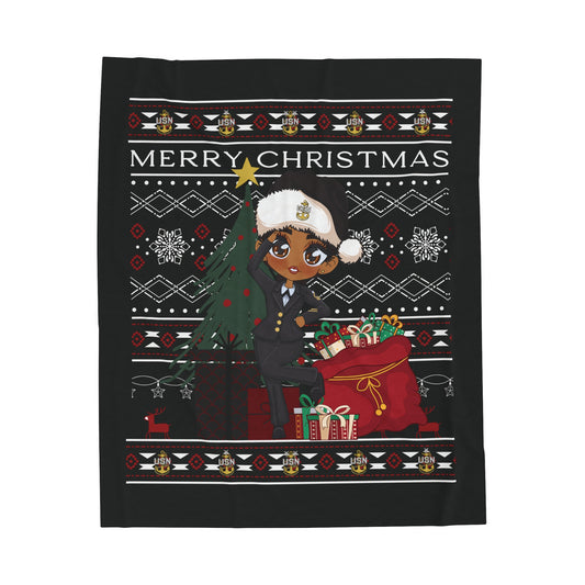 Christmas Blues V1 Fleece Blanket