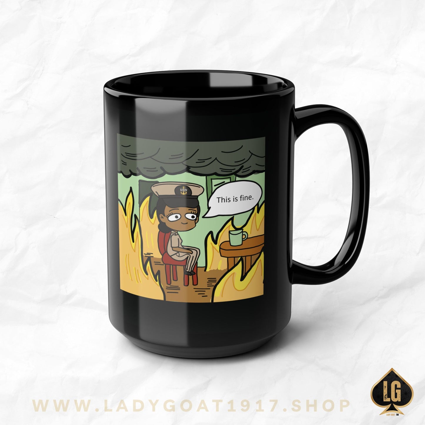 This is Fine !  V5  CPO Black Mug