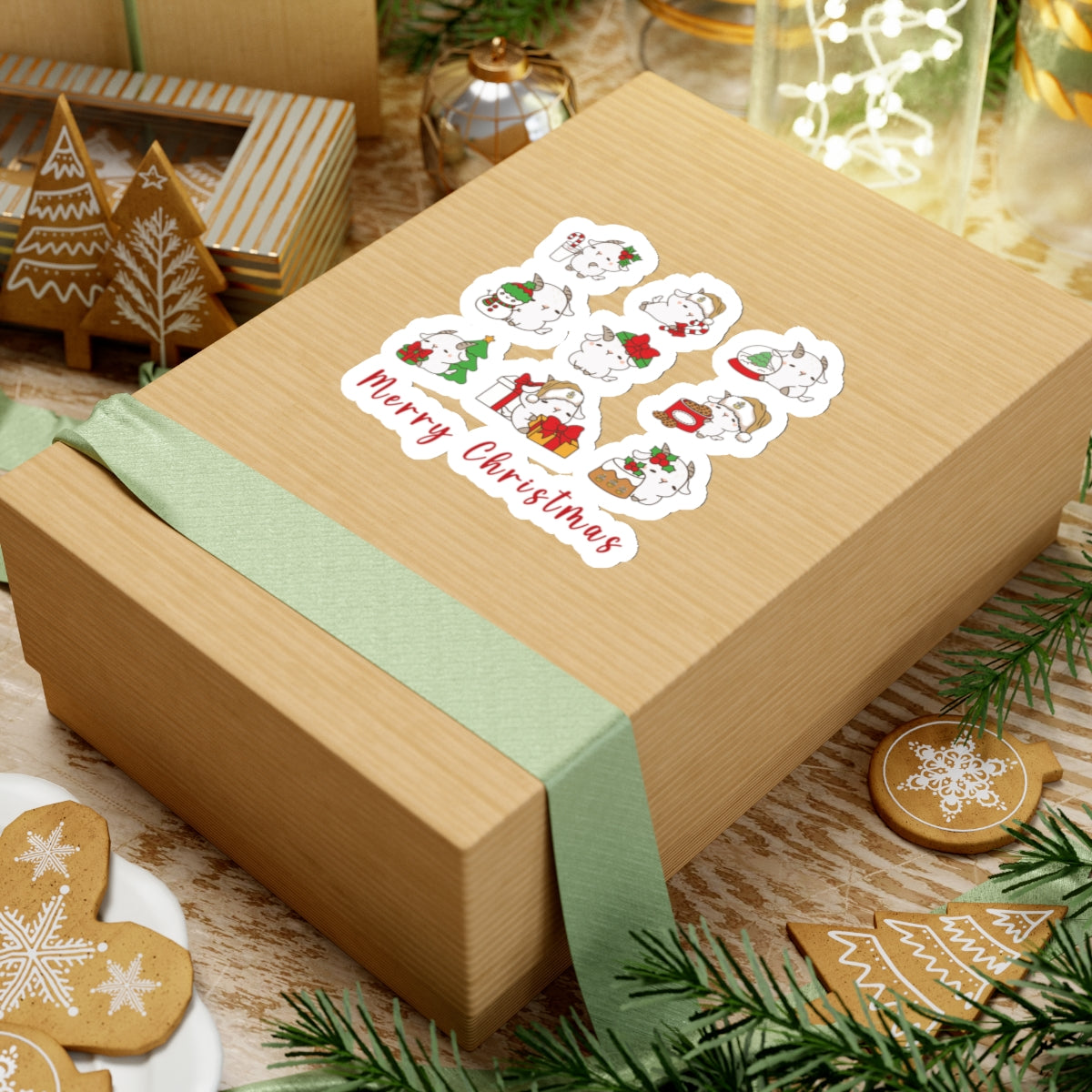 Hello Goat  Christmas Stickers