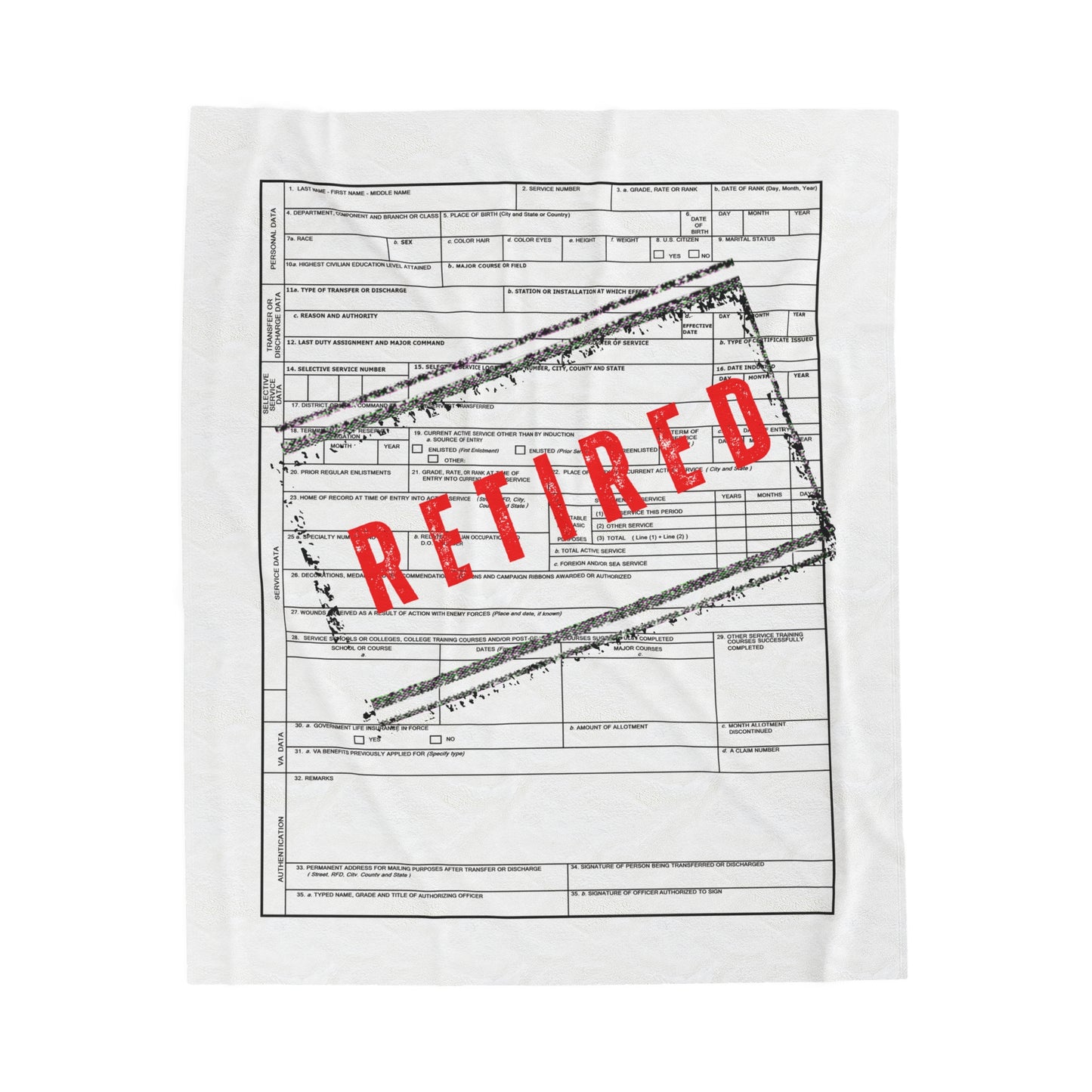 DD214 Retired  Fleece Blanket