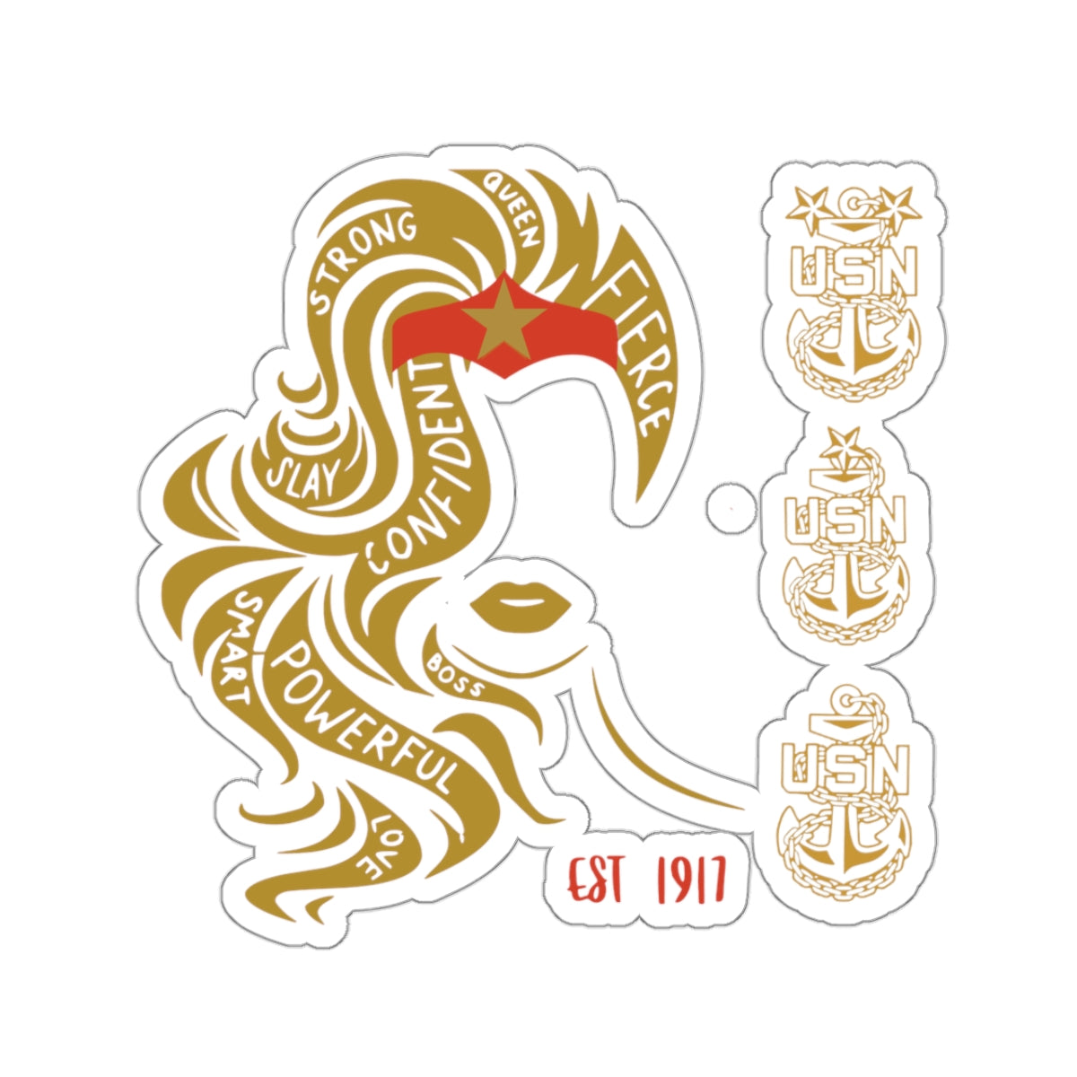 WW OG Long Hair Gold Sticker