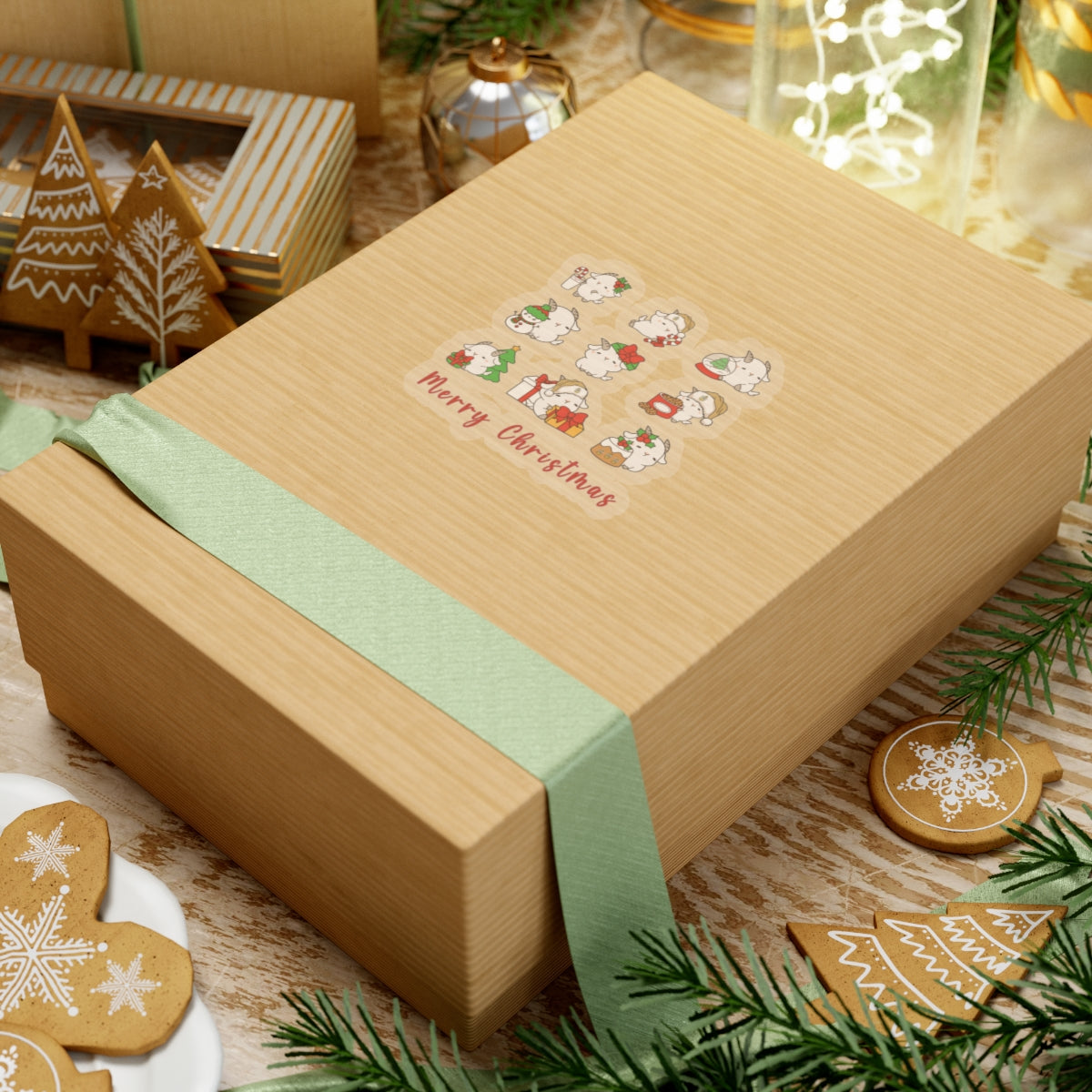 Hello Goat  Christmas Stickers