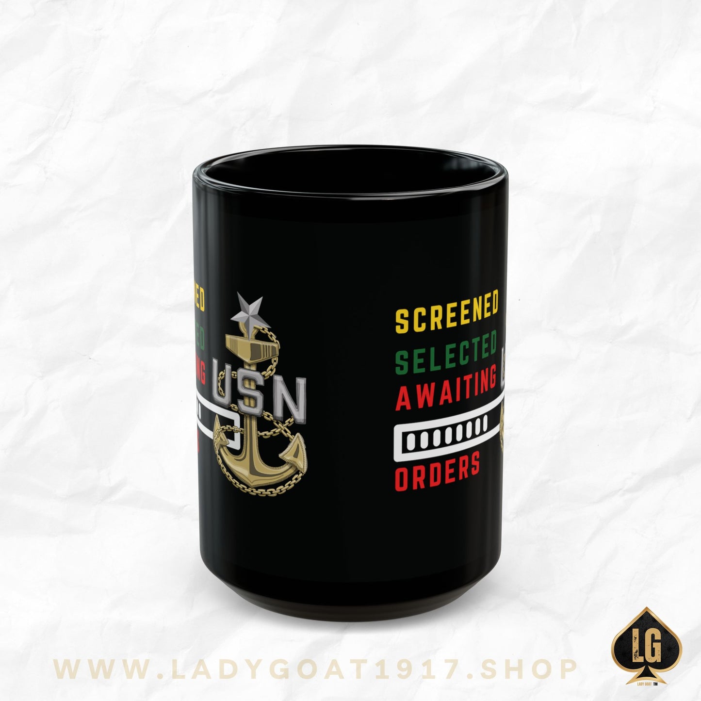 Screened Senior Chief Black Mug