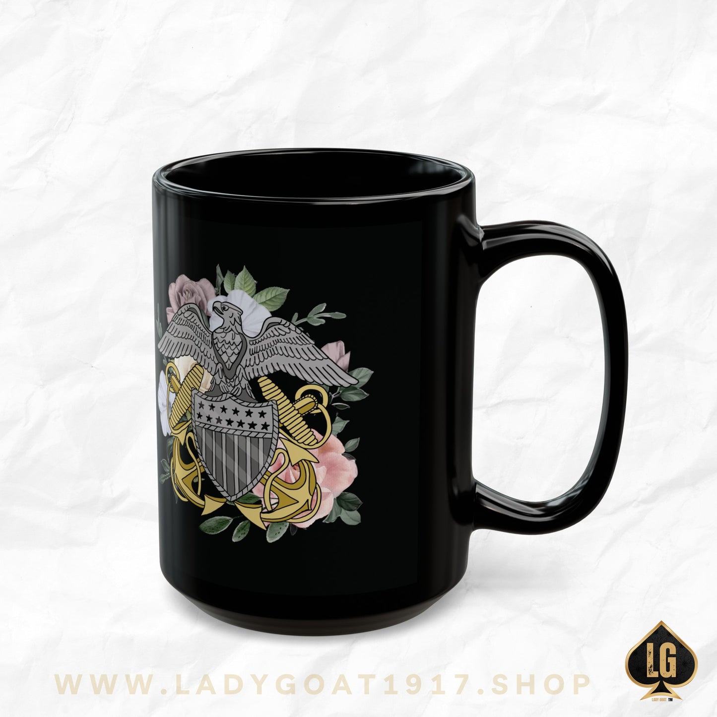 Navy Officer Black Mug