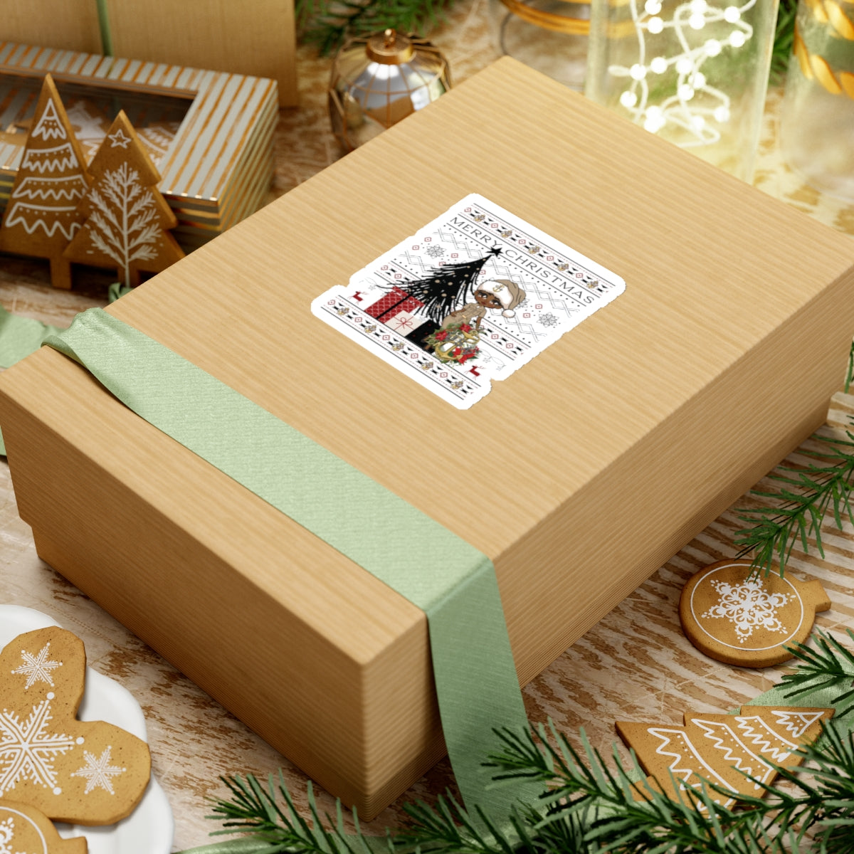 Khaki Christmas V2 Stickers
