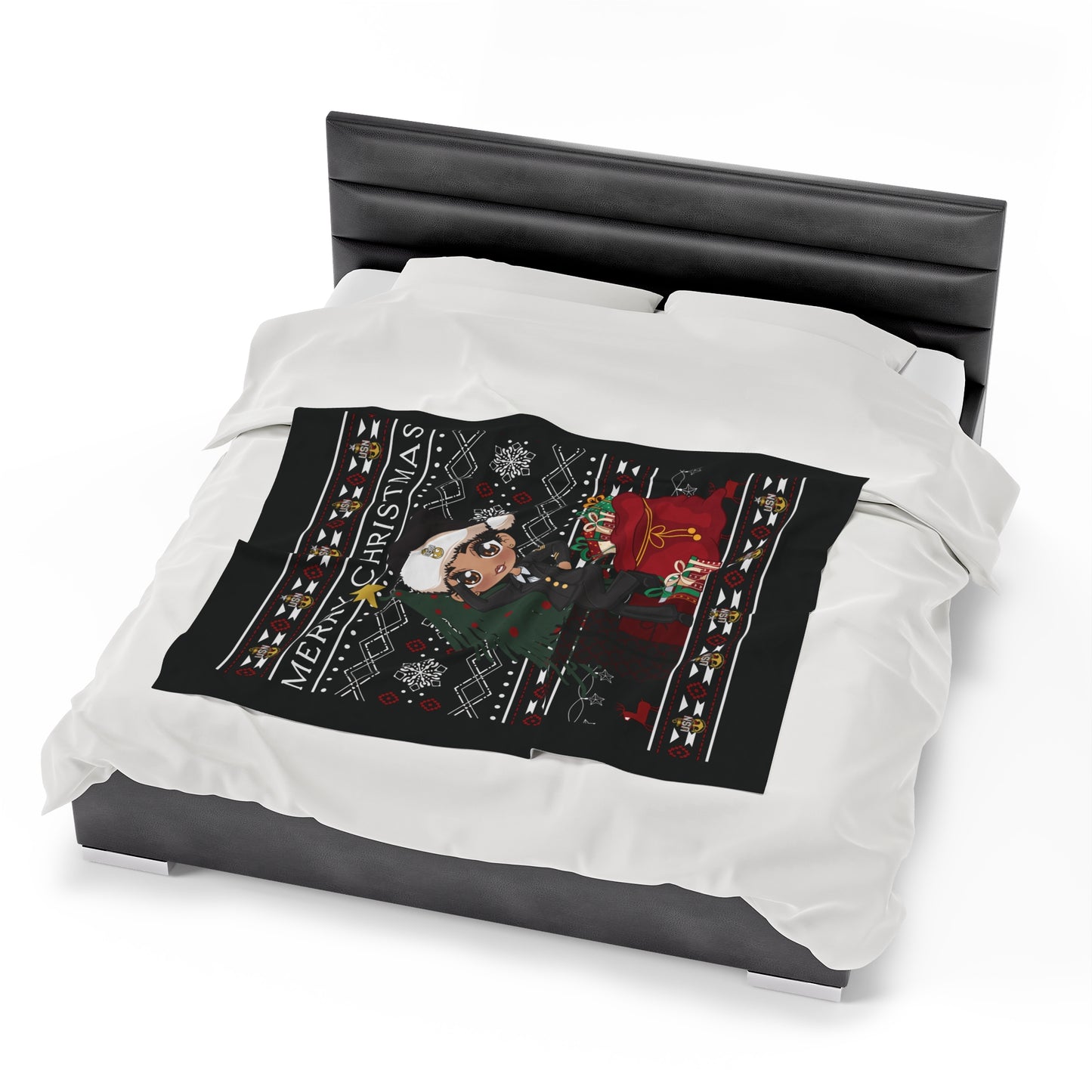 Christmas Blues V4 Fleece Blanket