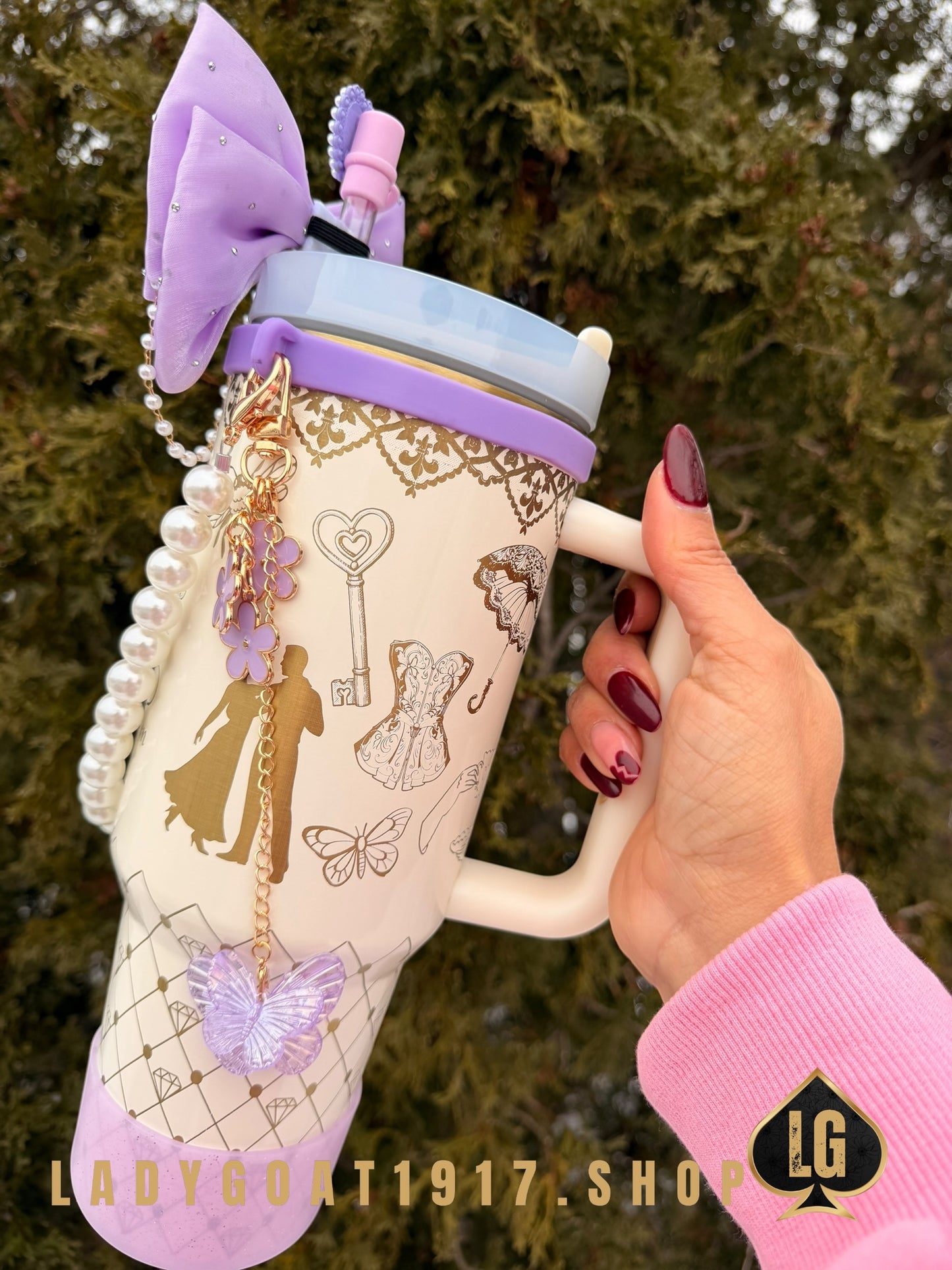 Purple S4 Bridgerton 40 oz Tumbler W/ Accessories