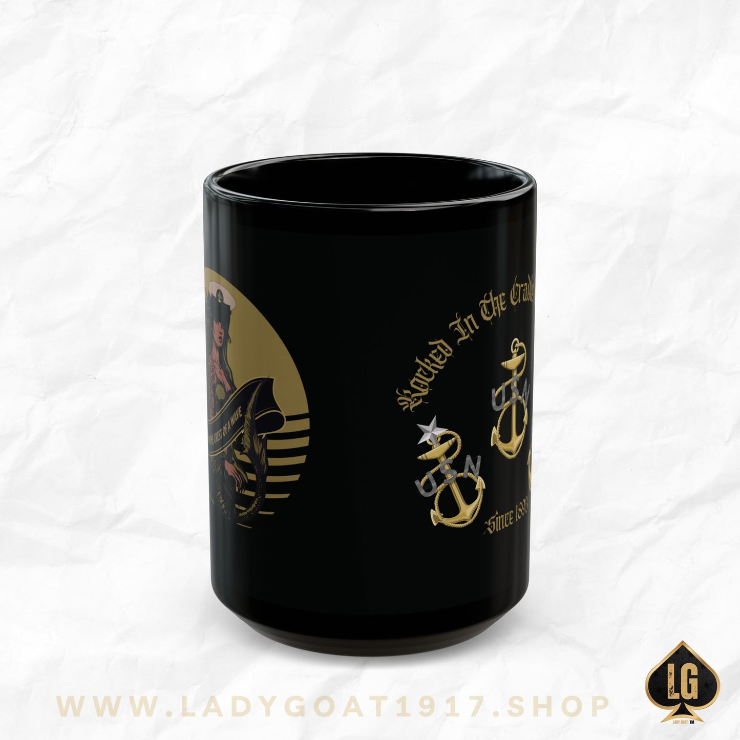 Crest of a Wave Black Mug