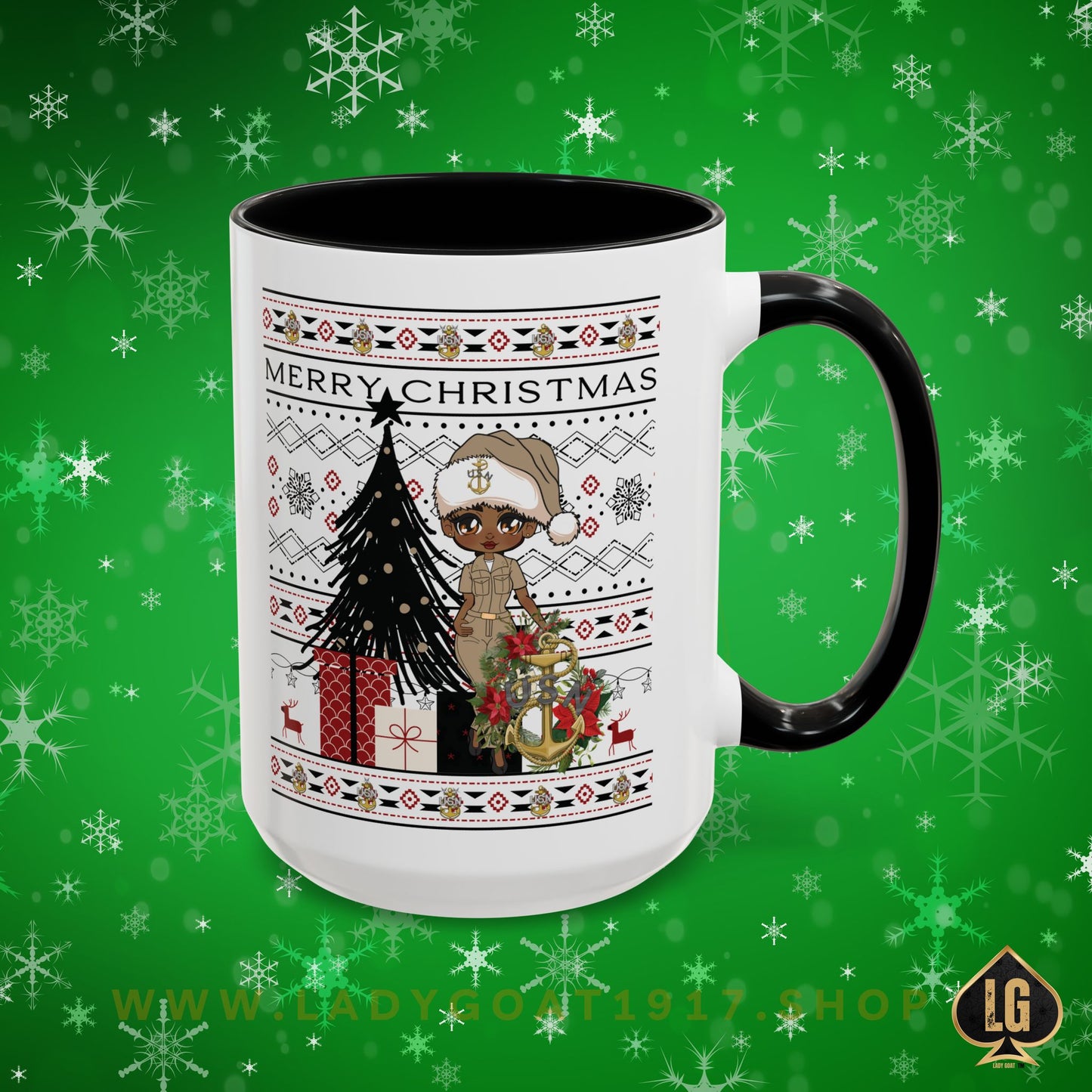 Khaki Christmas V4 15oz Mug